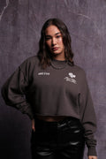 Mori Among Roses London (Cropped) Crewneck in Wolf Gray — imagem 1