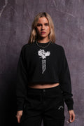 Eternal Fire London (Cropped) Crewneck in Black — imagem 1