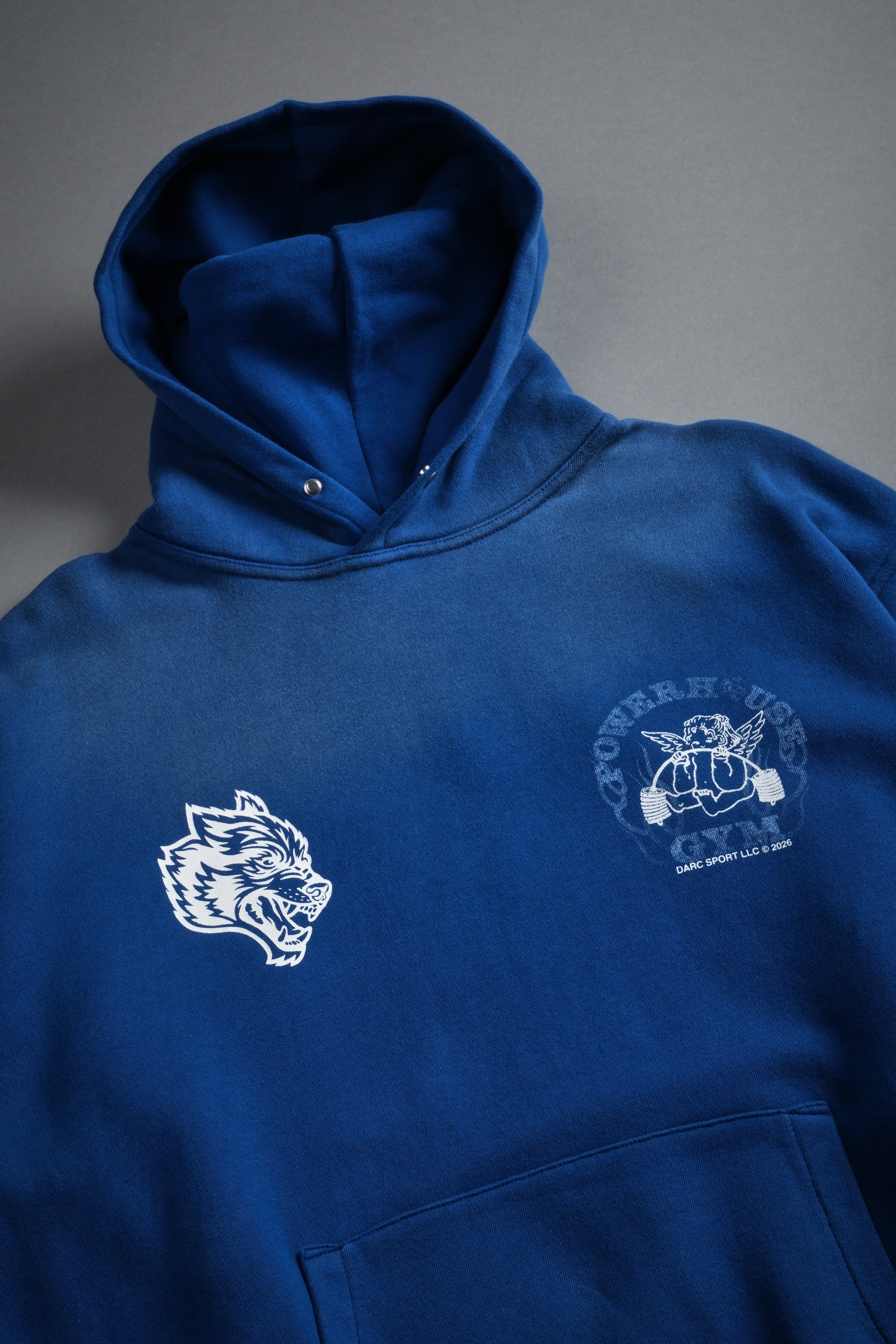 Powerhouse of the Cherub Unisex "Pierce" Hoodie in Darc Cobalt Drift Wash — imagem 11
