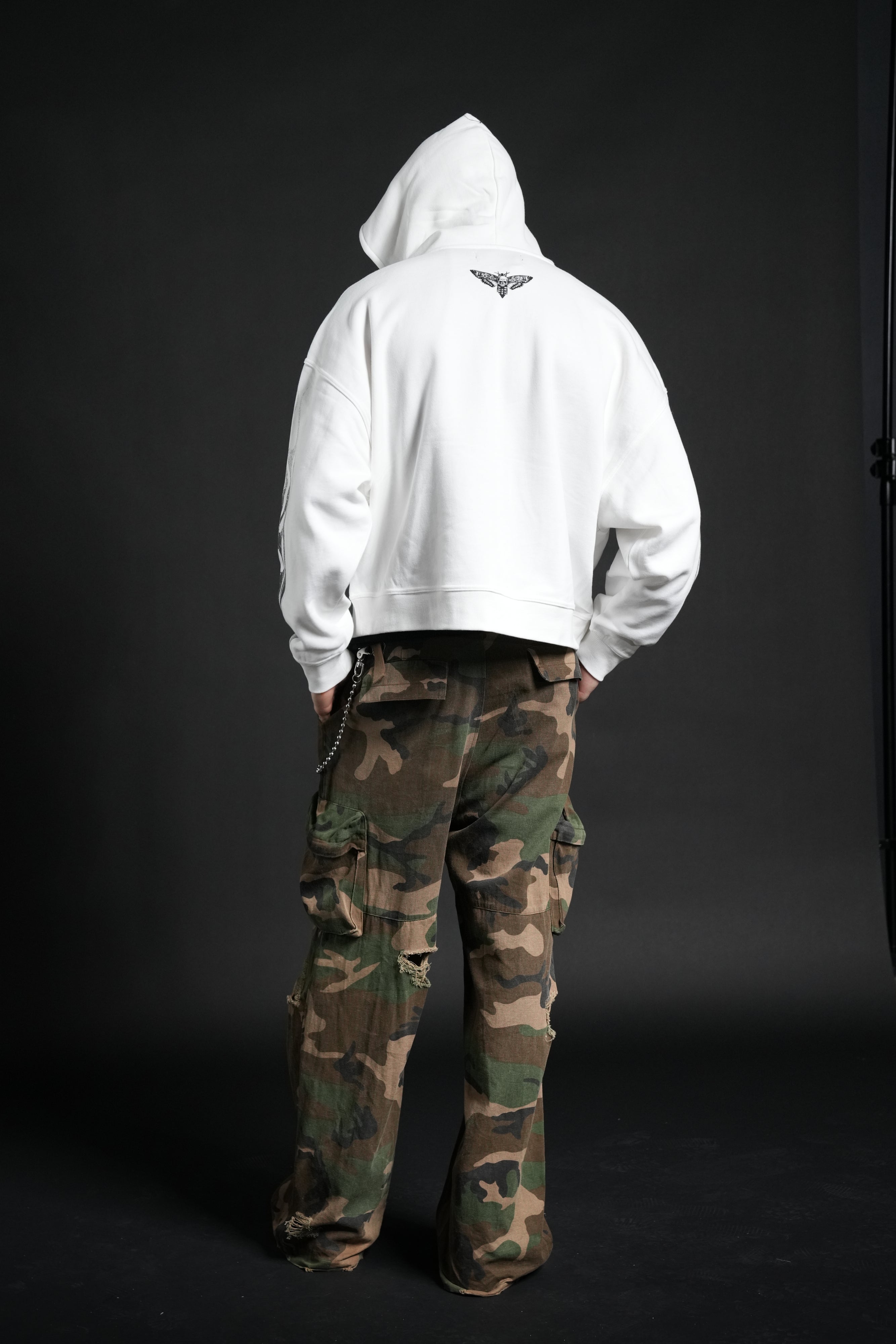 Race Inferno Vex Double Zip Hoodie in Cream — imagem 7