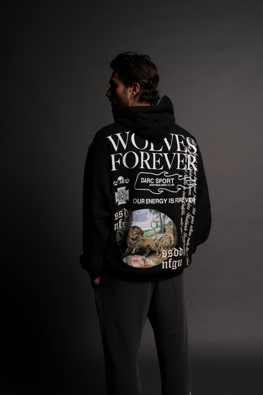Three Wolves "Pierce" Hoodie in Black — imagem 5