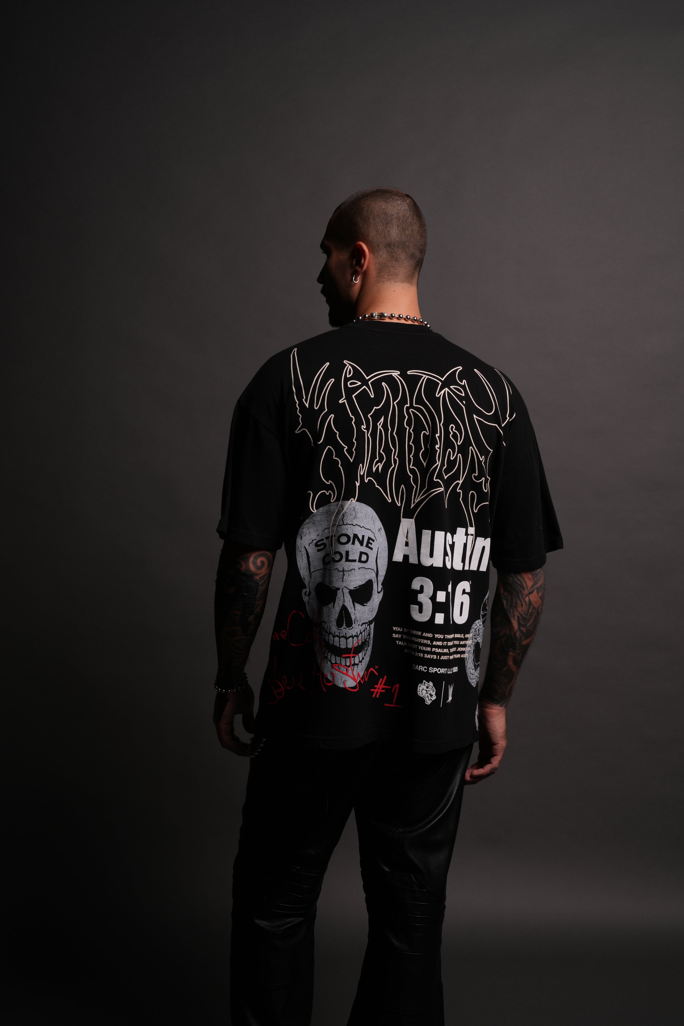 Austin 3:16 "Premium" Oversized Tee in Black — imagem 4