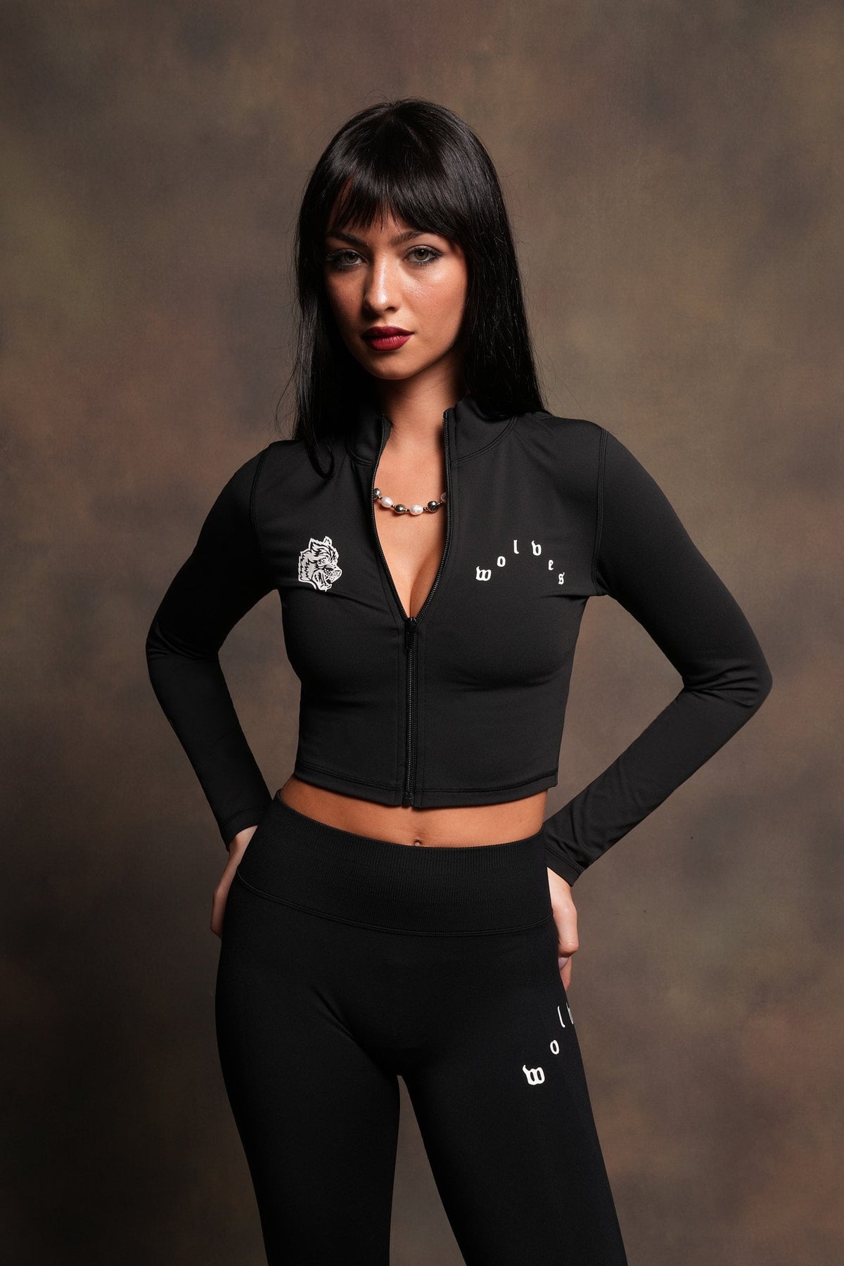 Wolf Chopper Tana Energy Ls Zip Mockneck In Black