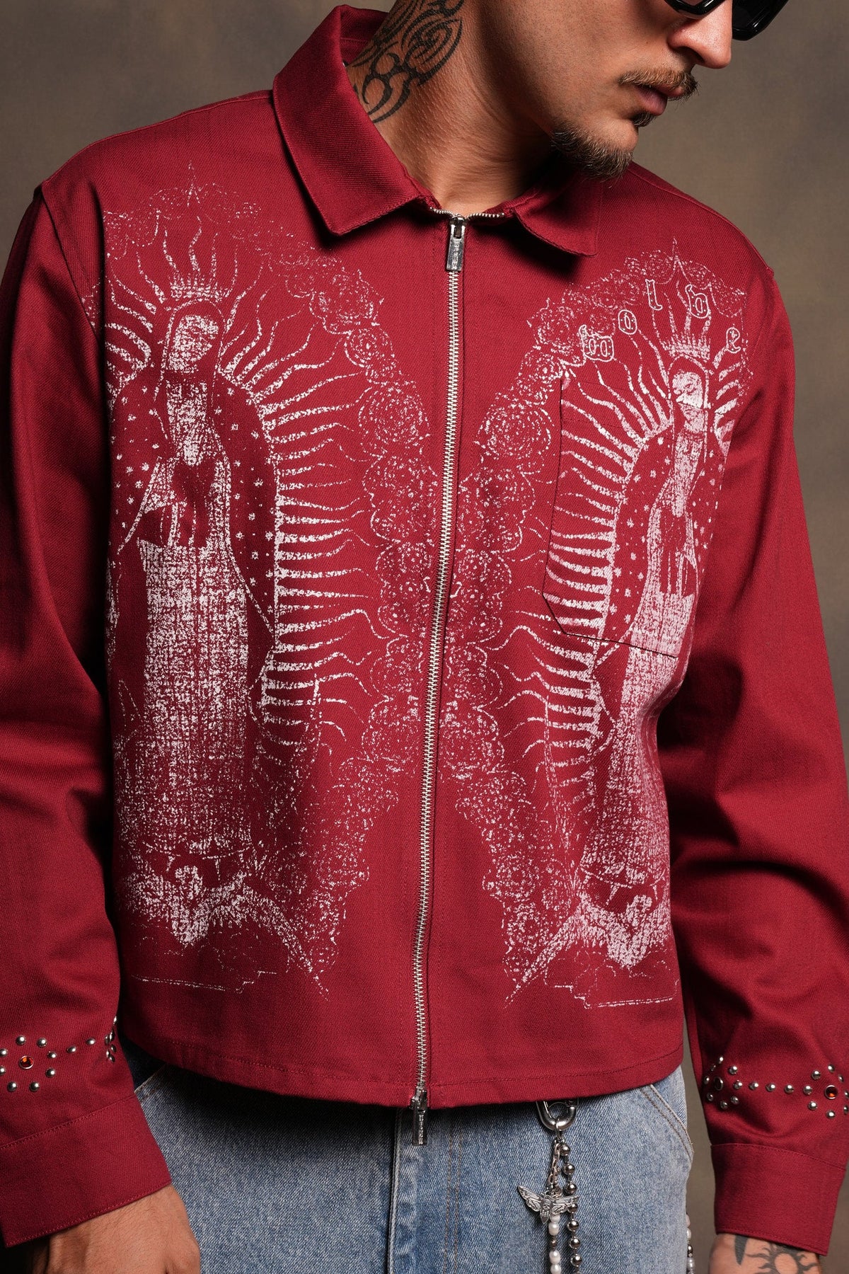 Nuestra Senora Ls Vince Shirt In Cherry Red