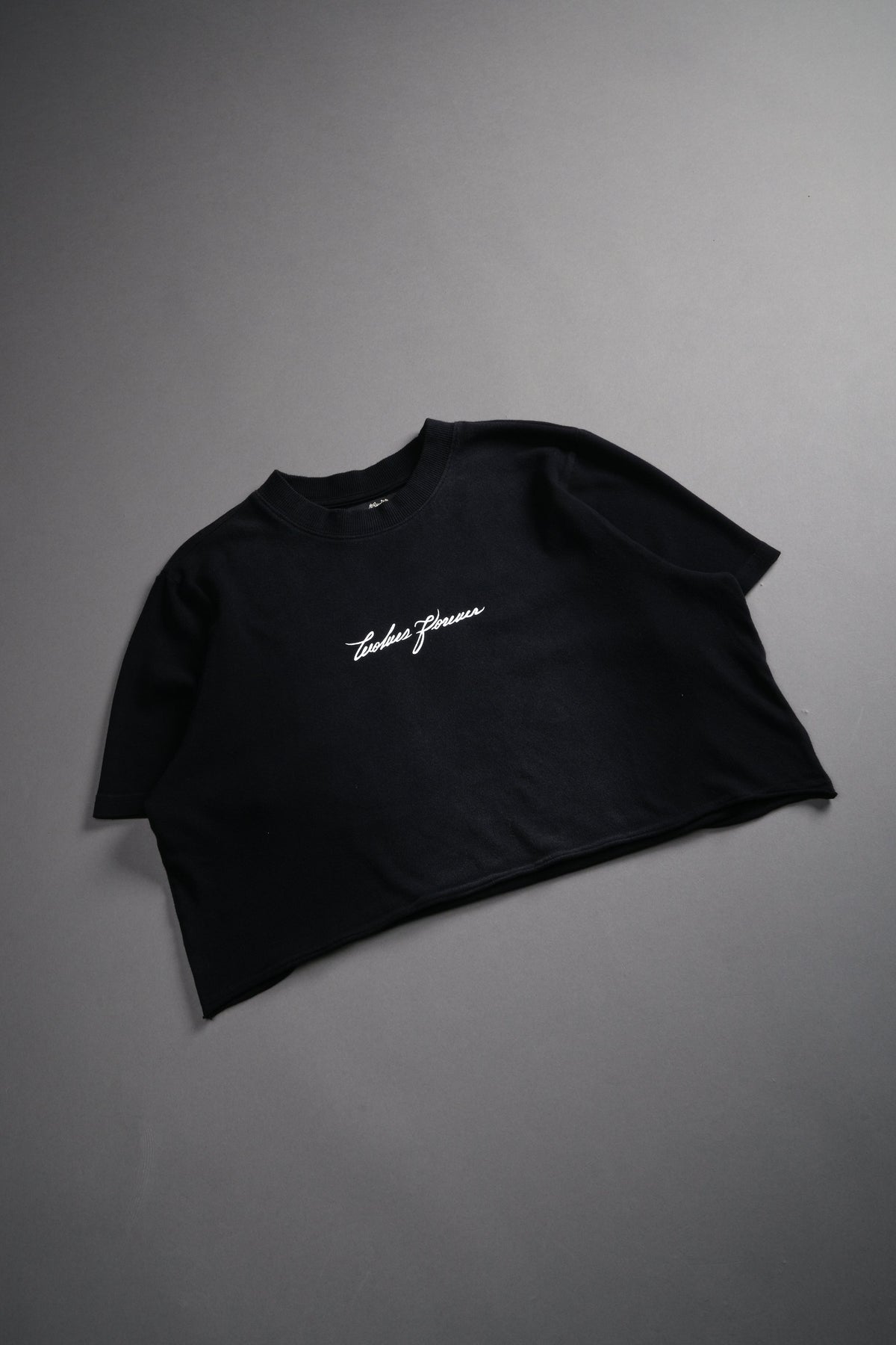 Our Script "Premium" (Cropped) Tee in Black Spine Sun Fade - imagem 7