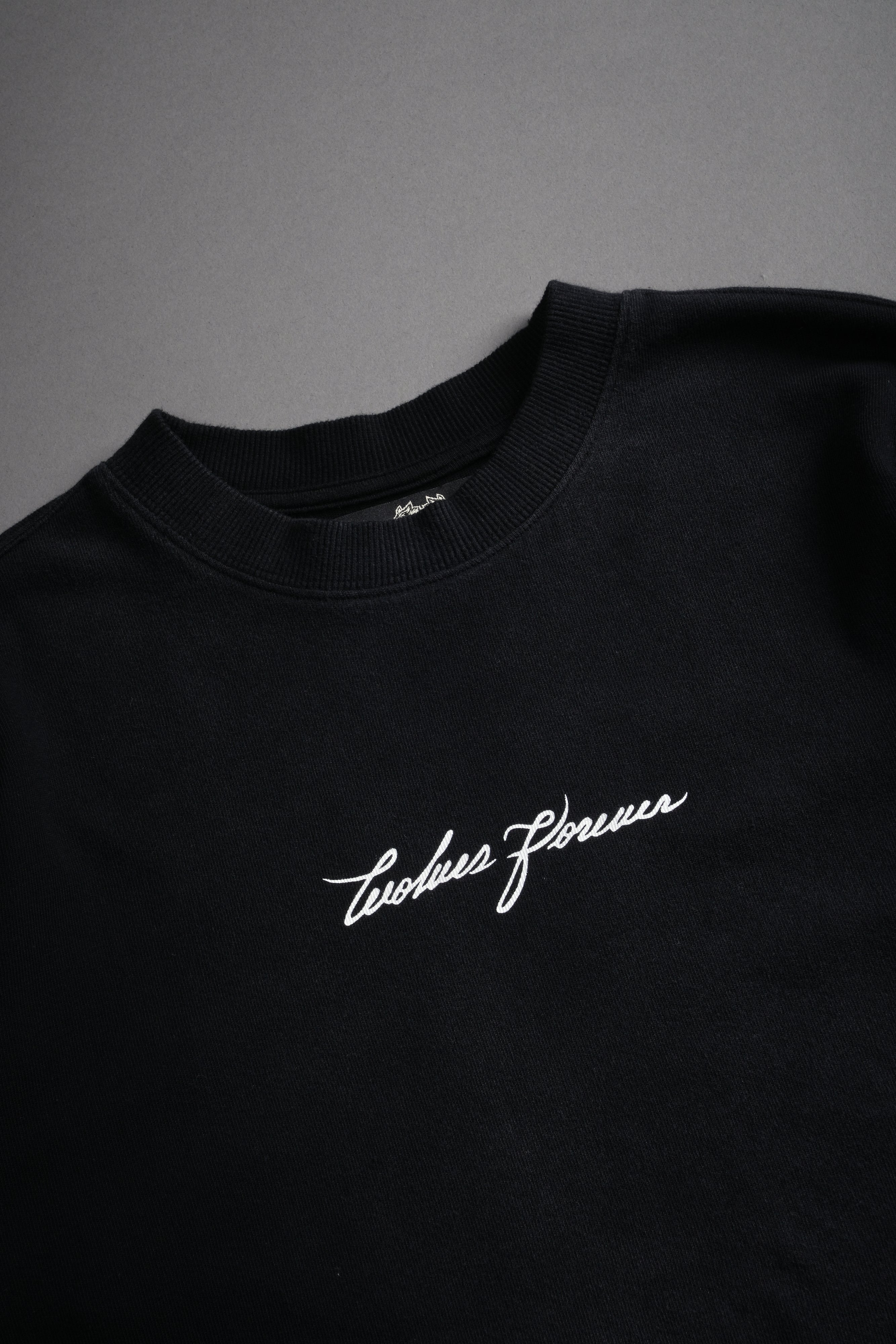 Our Script "Premium" (Cropped) Tee in Black Spine Sun Fade — imagem 8