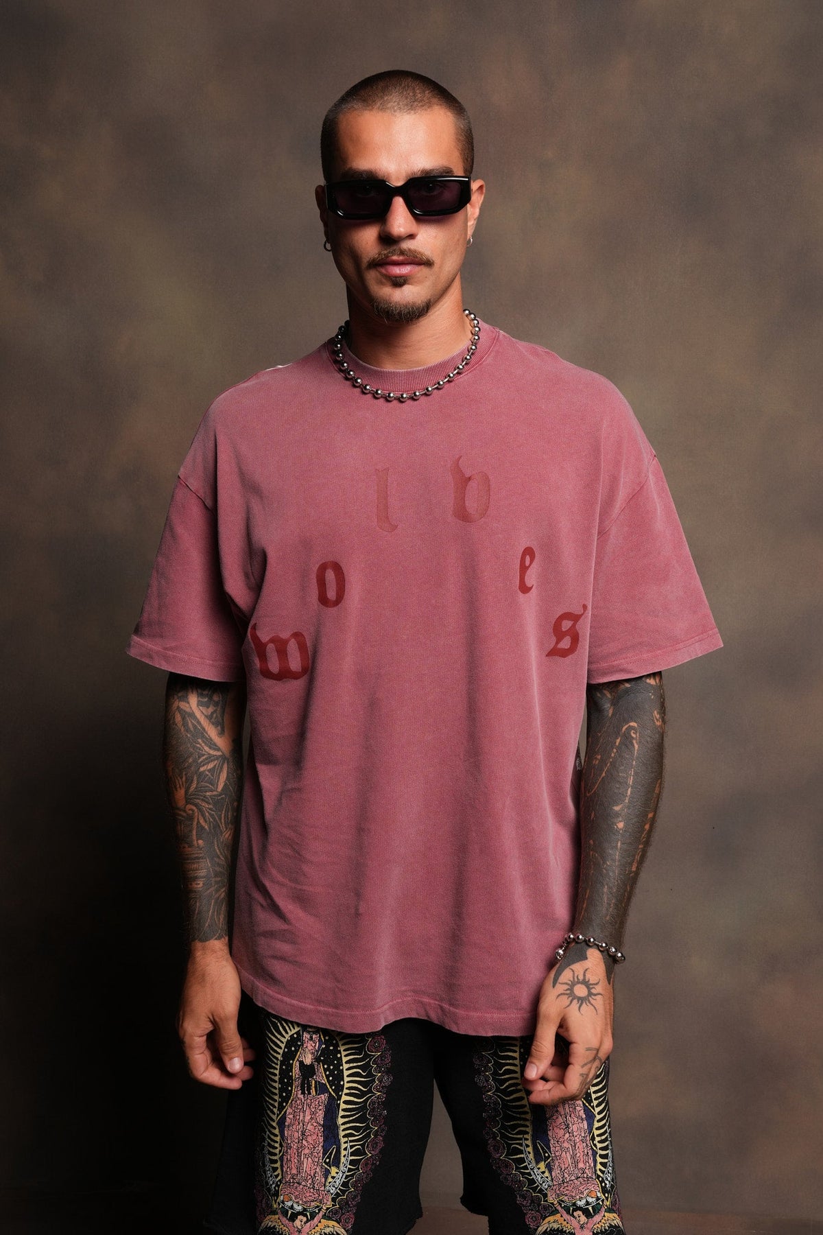 Her Prayer Premium Oversized Tee In Cherry Red