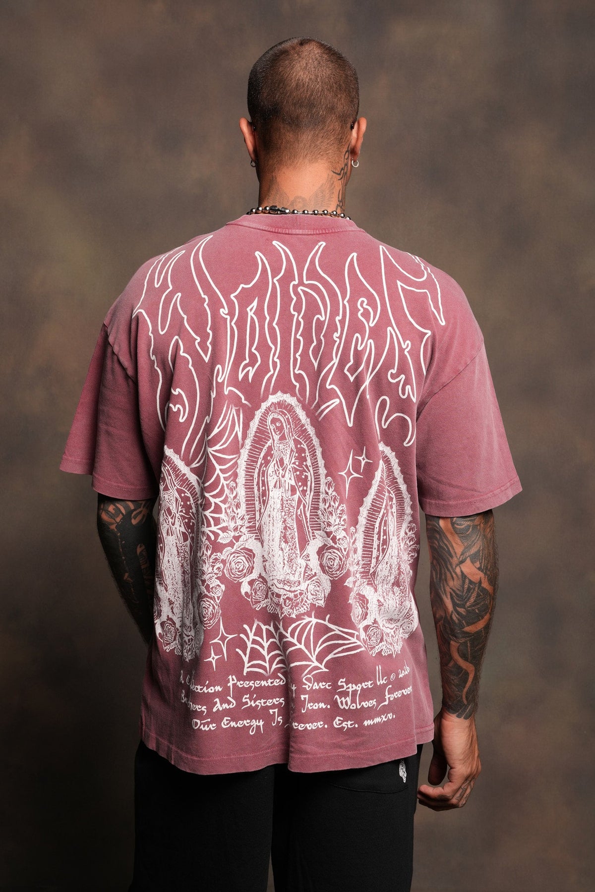 Her Prayer Premium Oversized Tee In Cherry Red