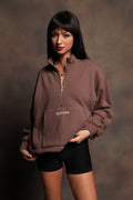 Stud Lobo She Everson Mockneck Sweater In Mojave Brown