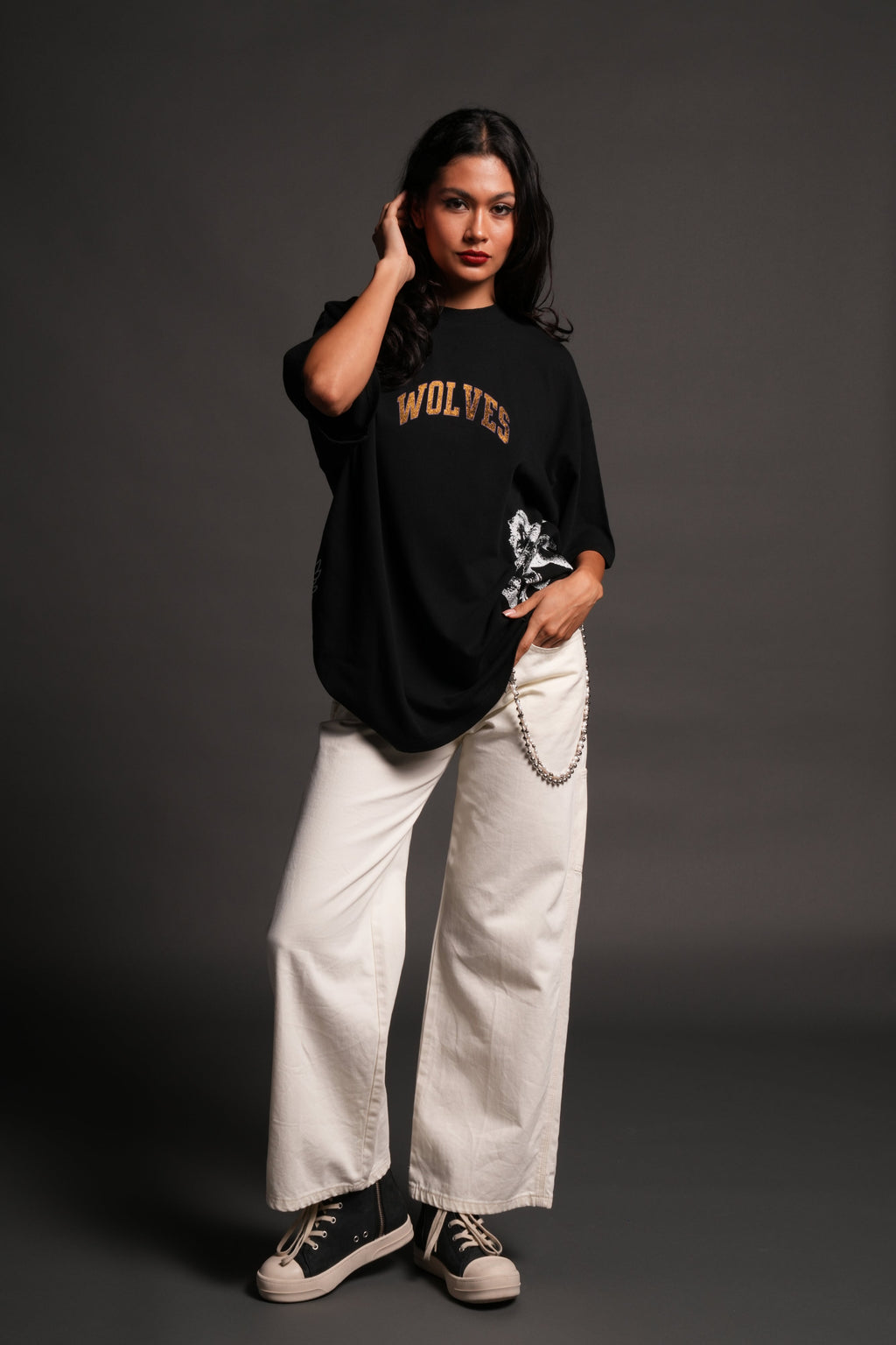 La Has Your Back Premium Oversized Tee in Black — imagem 11