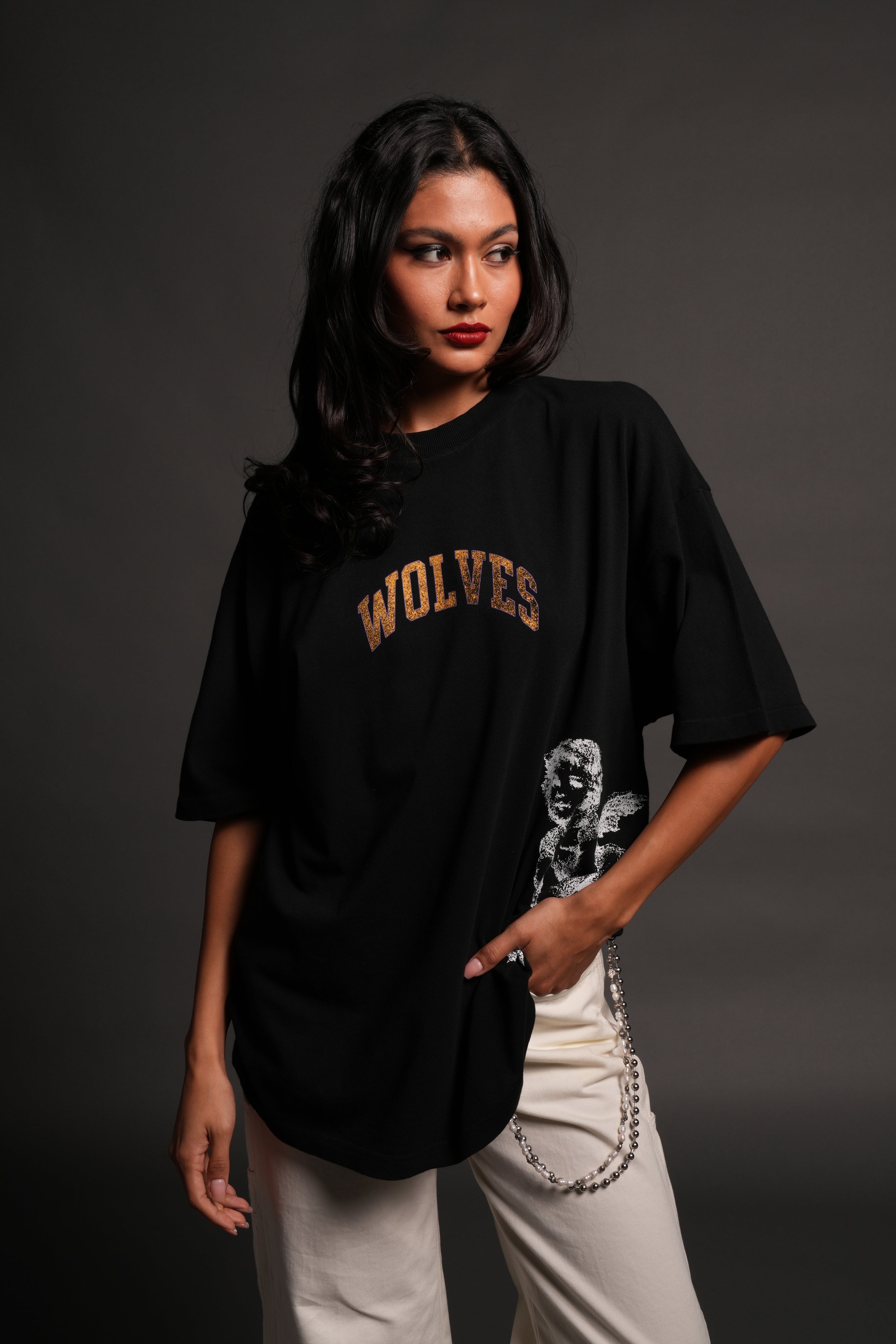 La Has Your Back Premium Oversized Tee in Black — imagem 9