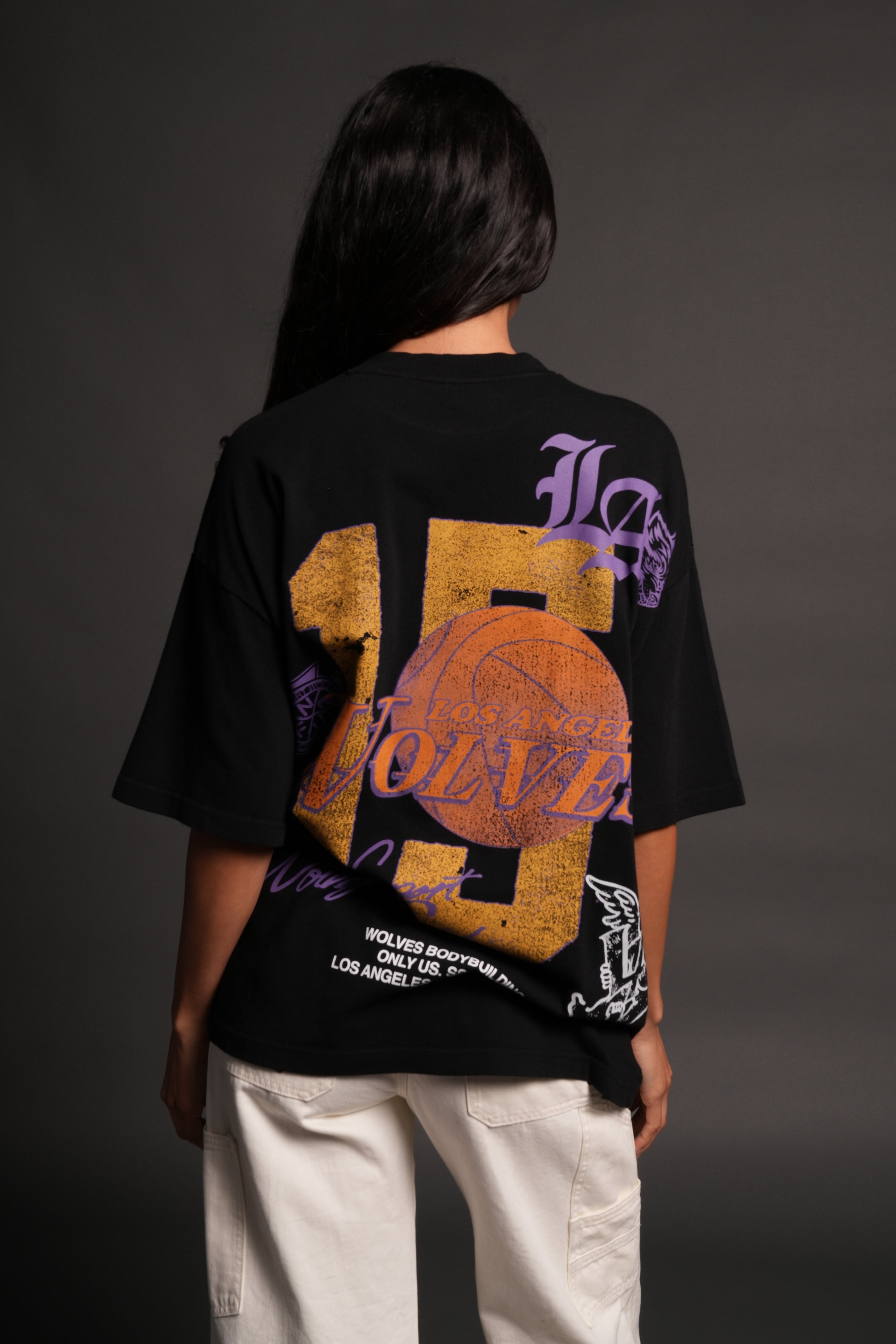 La Has Your Back Premium Oversized Tee in Black — imagem 10