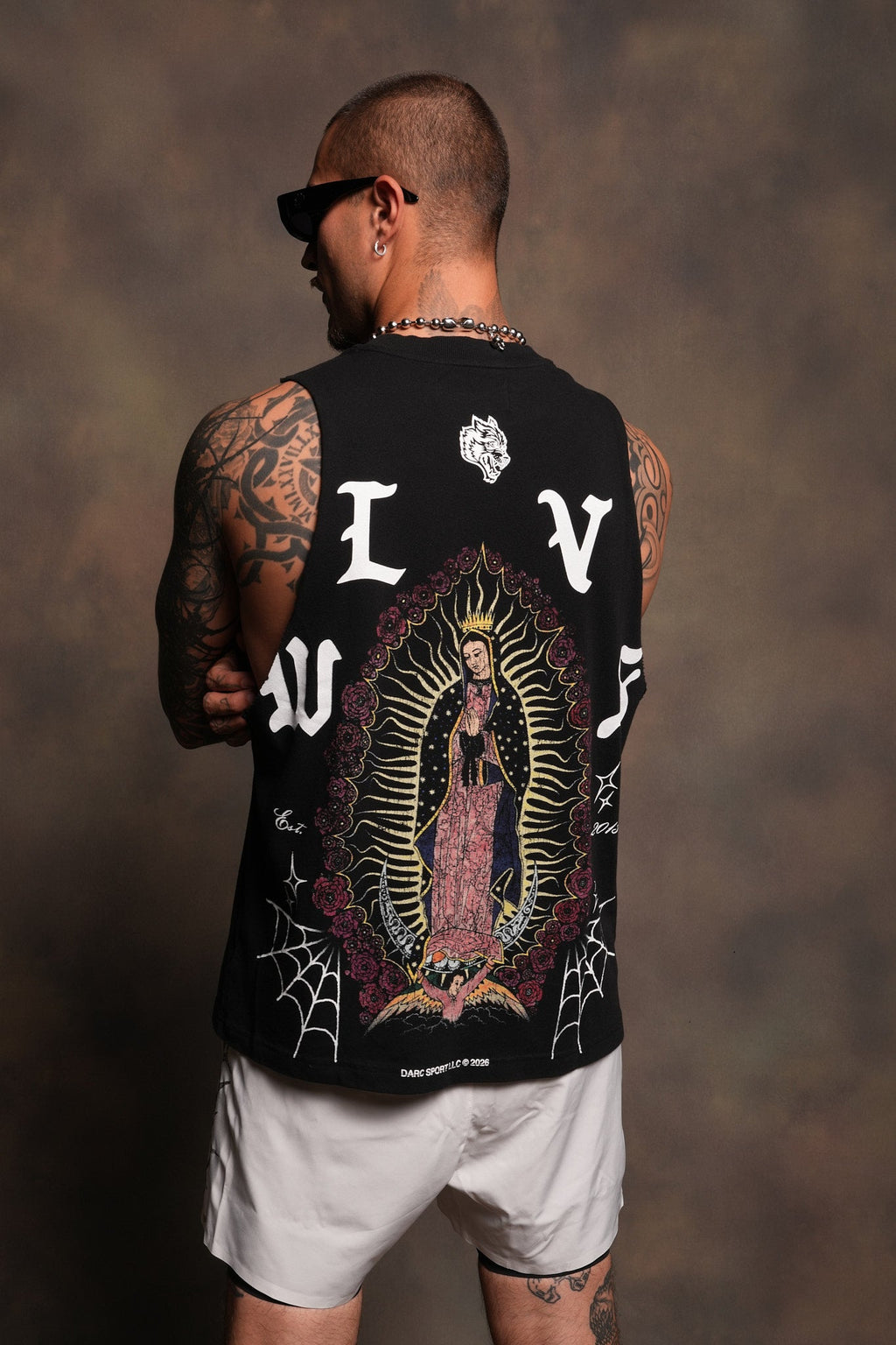 Dama De Las Rosas Tommy Muscle Tee In Black