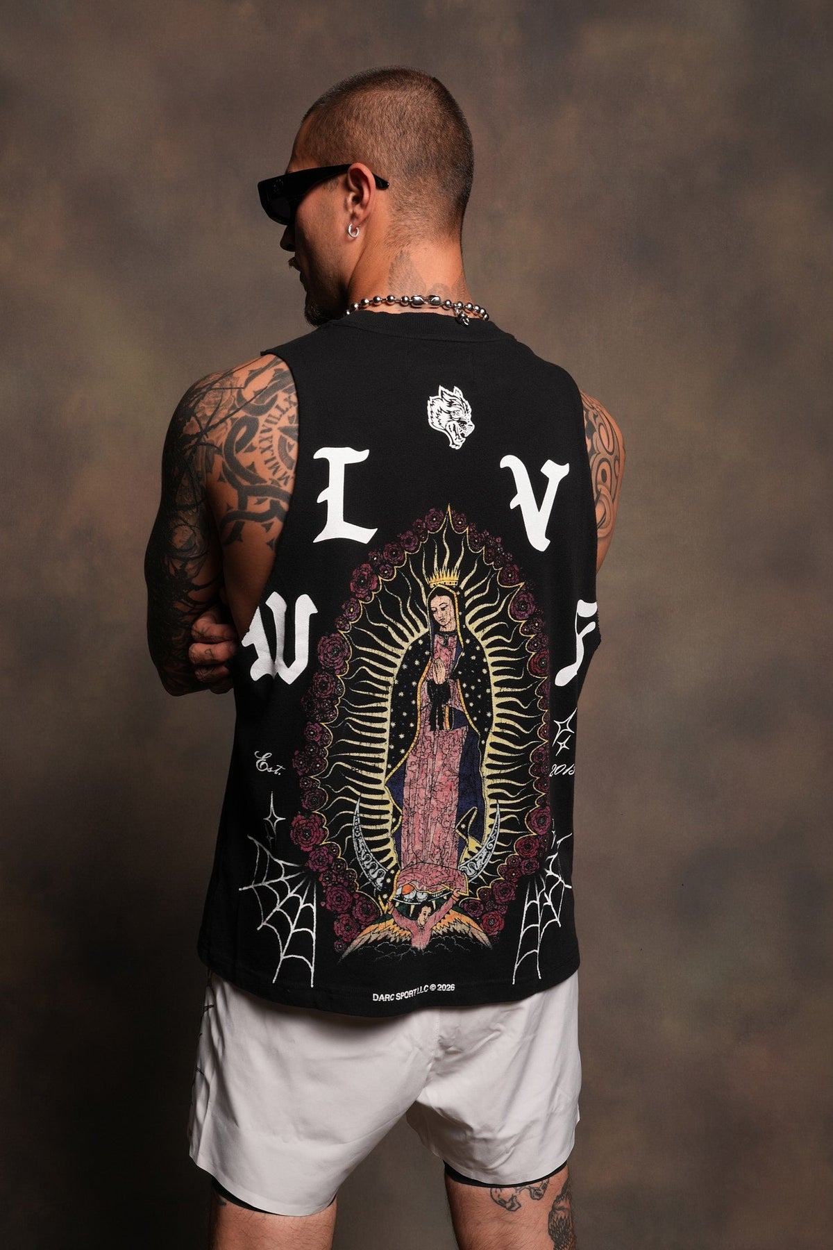 Dama De Las Rosas Tommy Muscle Tee In Black