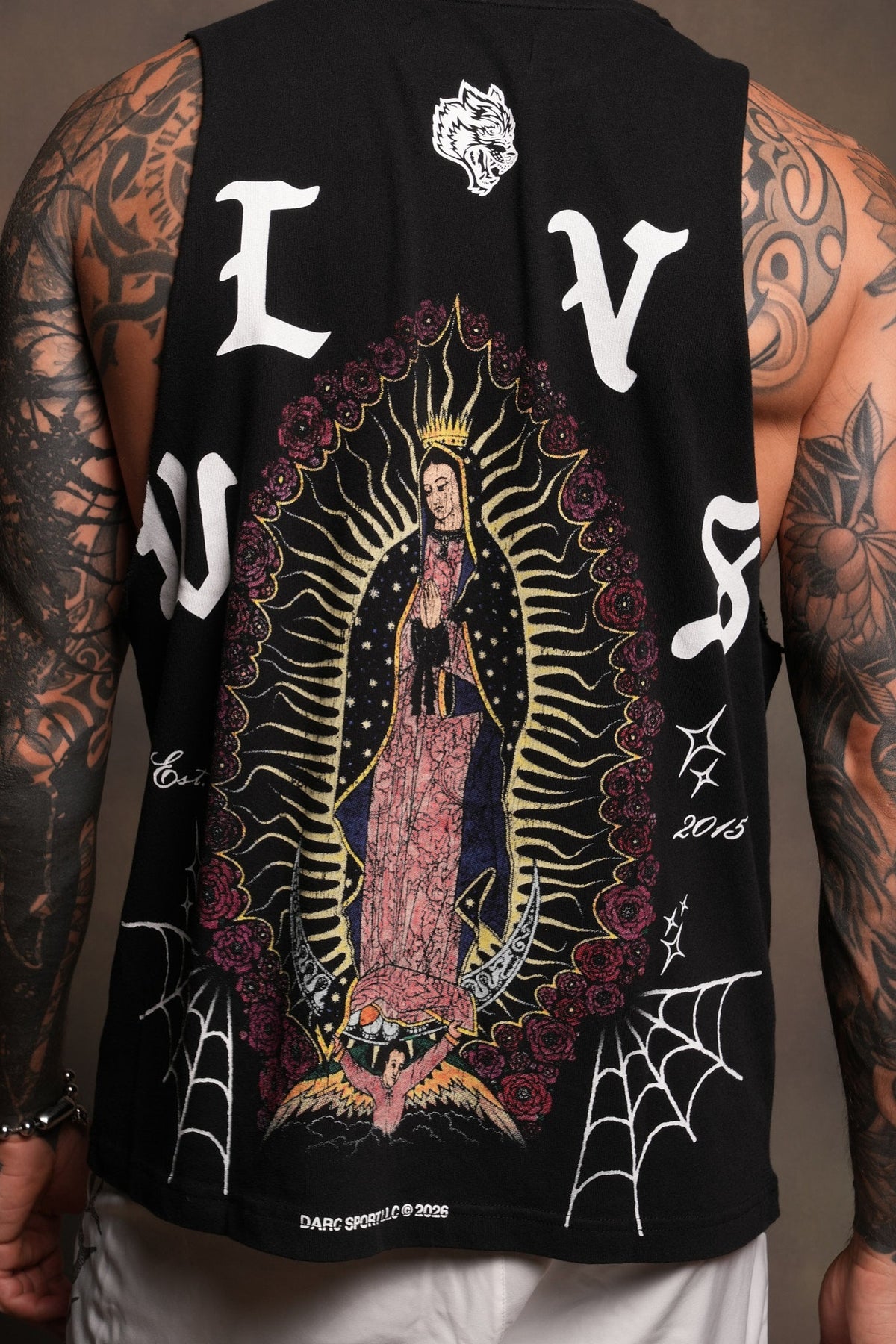 Dama De Las Rosas Tommy Muscle Tee In Black