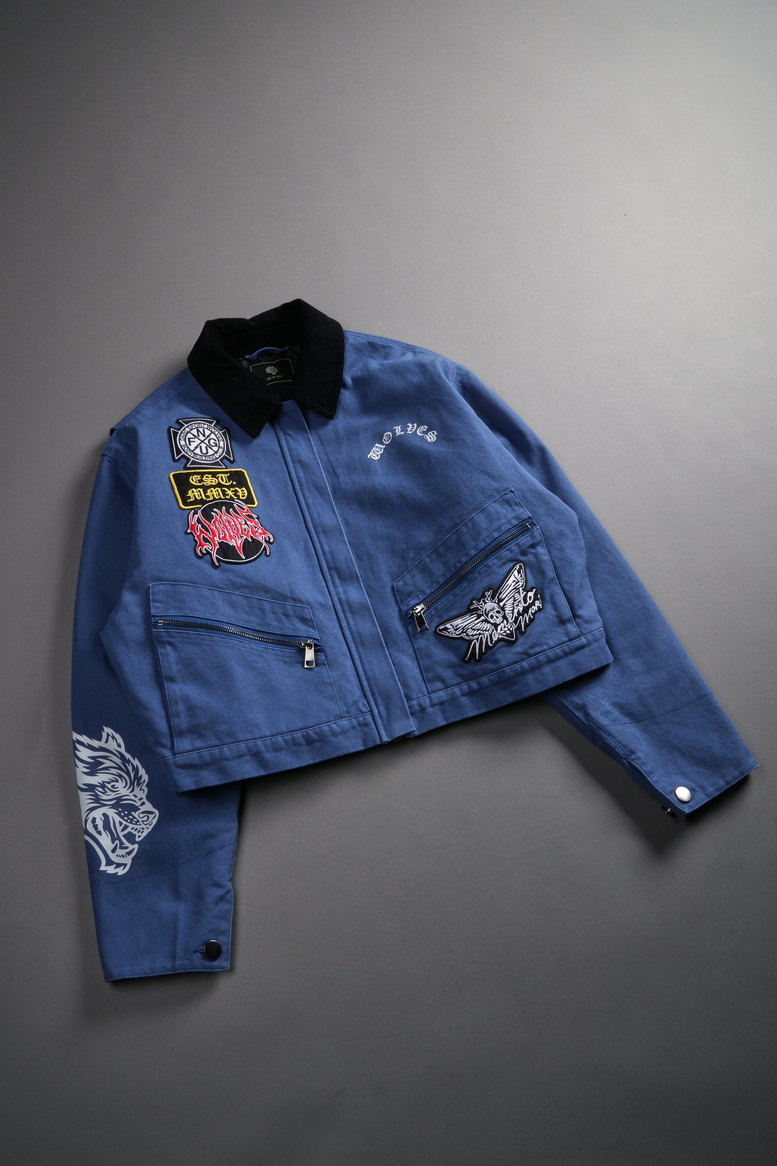 Her Grit Wayland Cropped Jacket in Denim — imagem 7