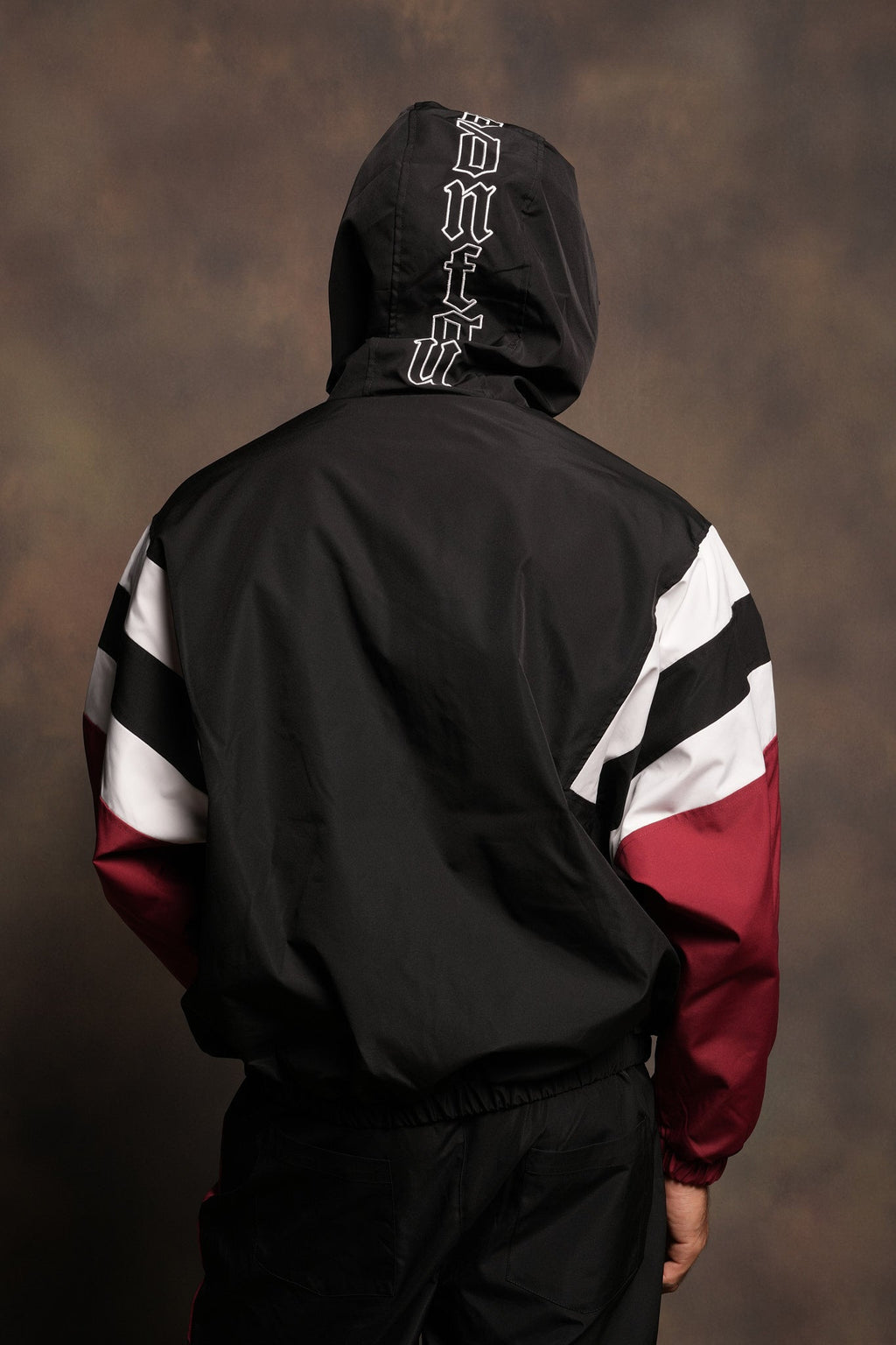Lobo Chopper Brolic Track Jacket In Black/Cherry Red