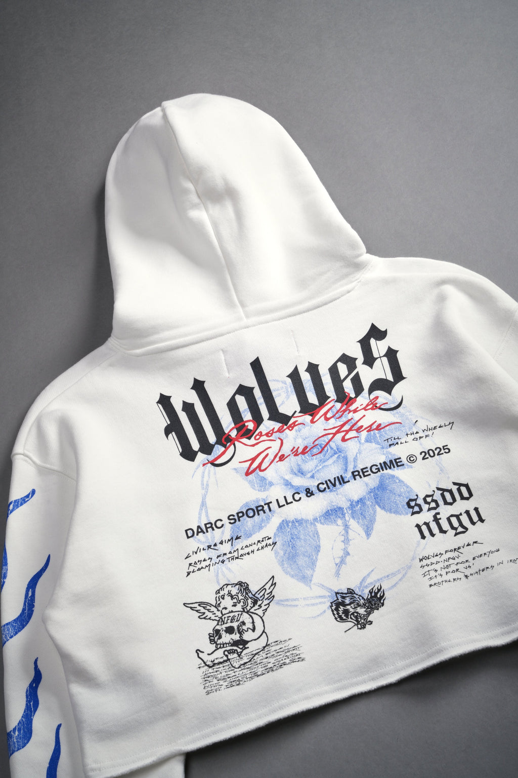 Infernal Bloom "Pierce" (Cropped) Hoodie in Cream — imagem 8