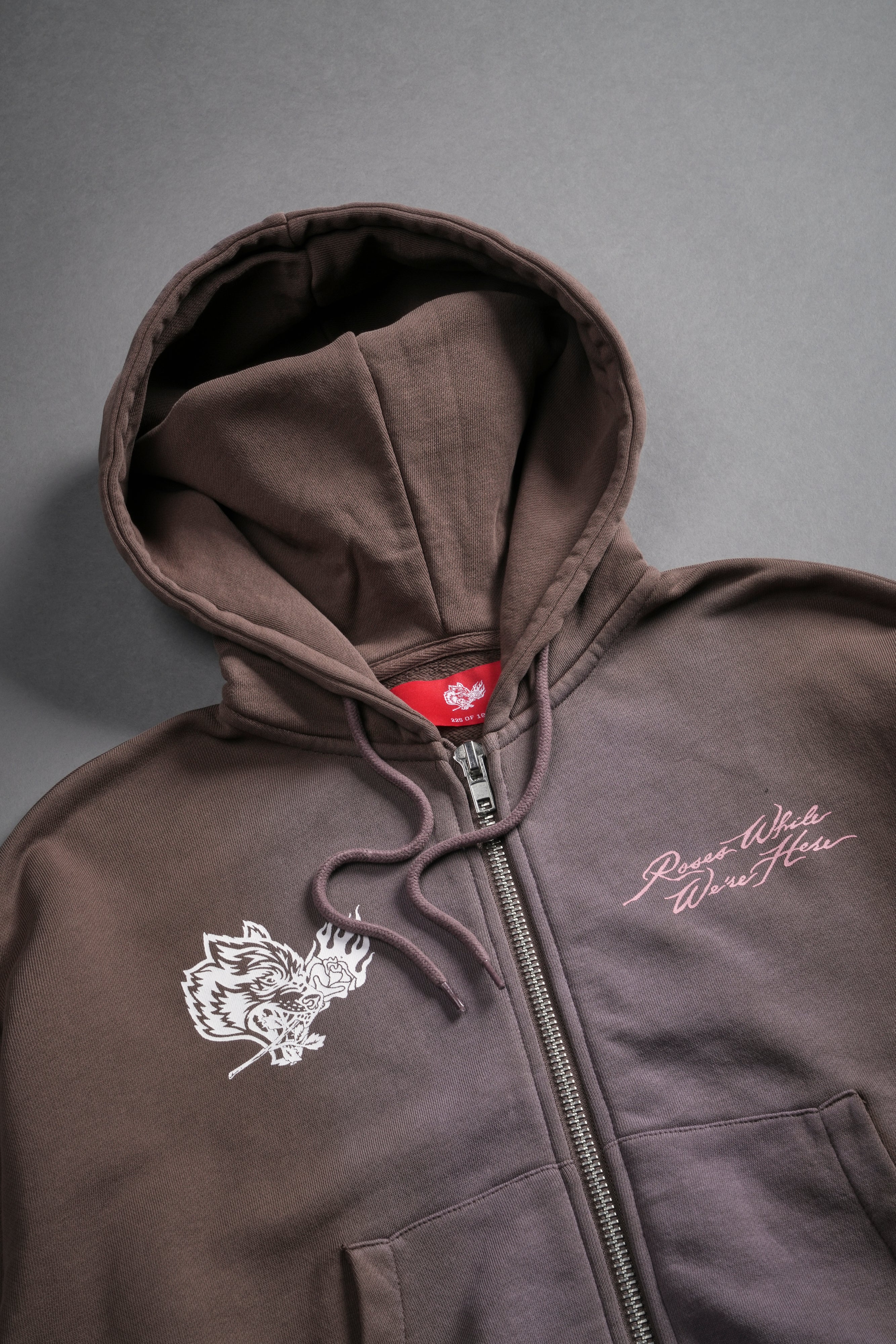 Roses While We're Here "Chambers" (Cropped) Zip Hoodie in Mojave Brown Sun Fade — imagem 8