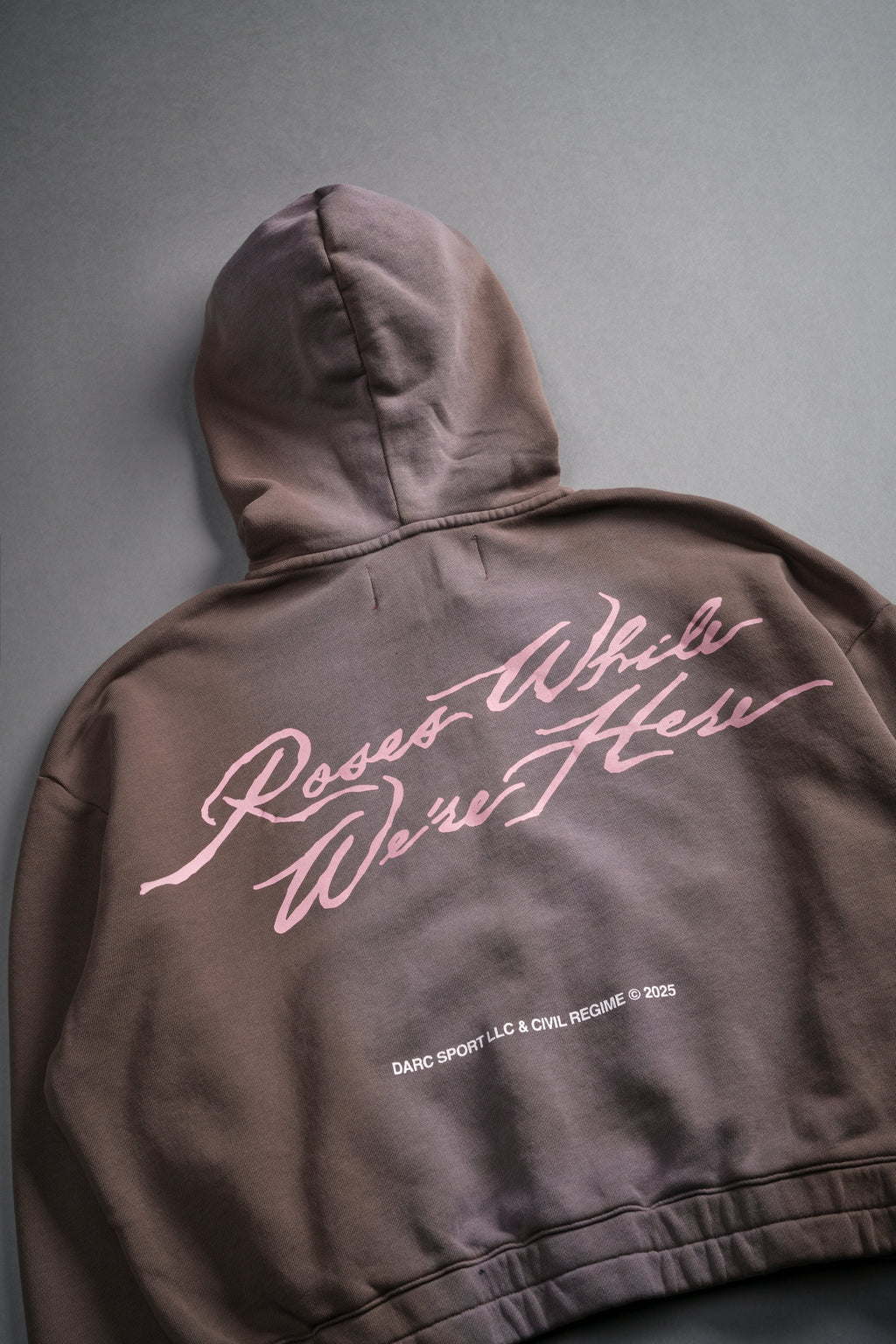 Roses While We're Here "Chambers" (Cropped) Zip Hoodie in Mojave Brown Sun Fade — imagem 9