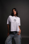 Del Amor Ultrawide "Premium" Crop Tee in White — imagem 1