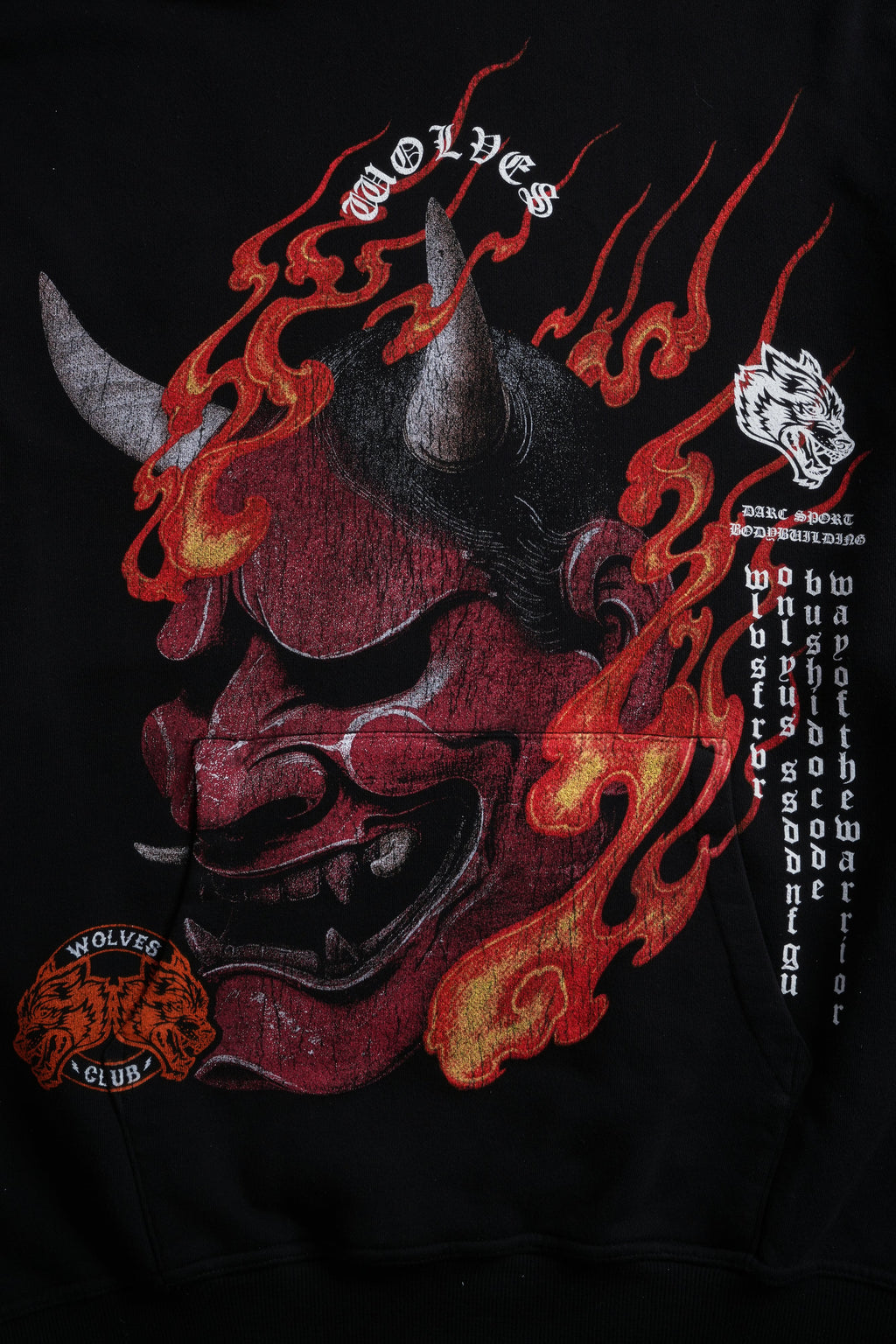 Wolves Club Oni Inferno Pierce Hoodie in Black — imagem 11