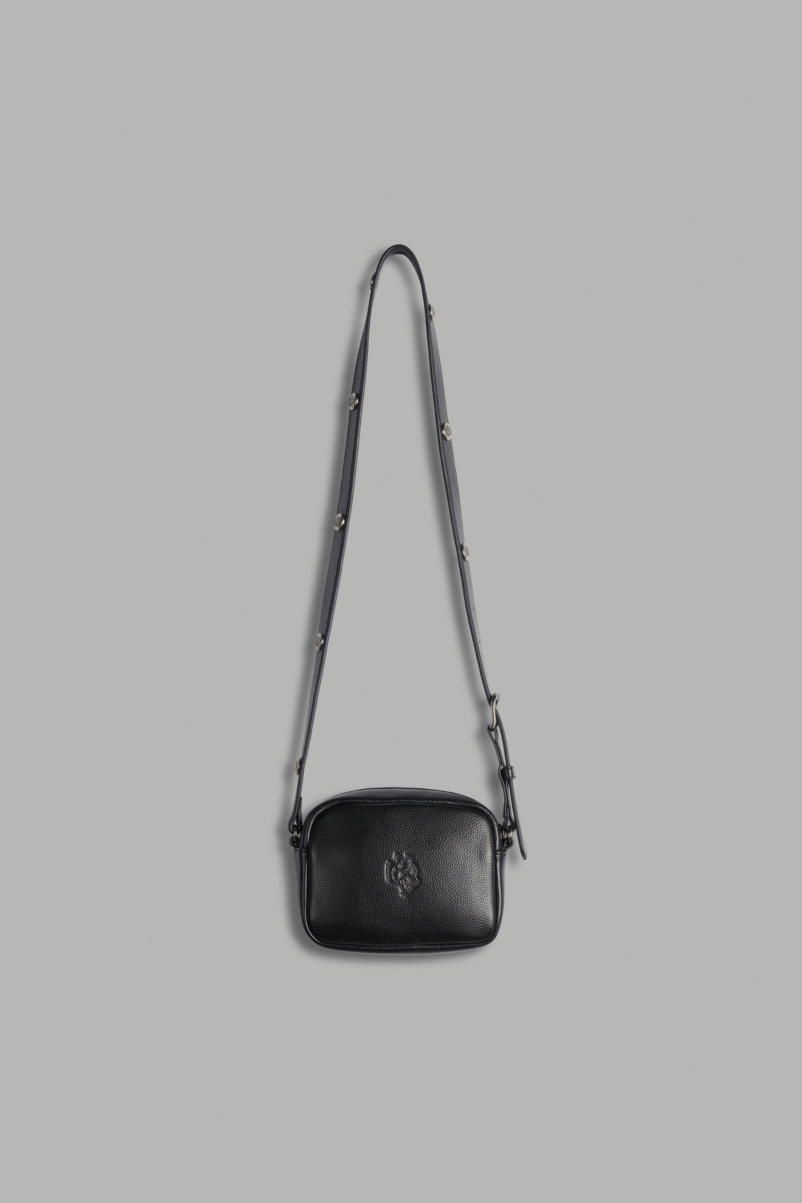 Wolves Chopper Blade Leather Side Bag in Black — imagem 2