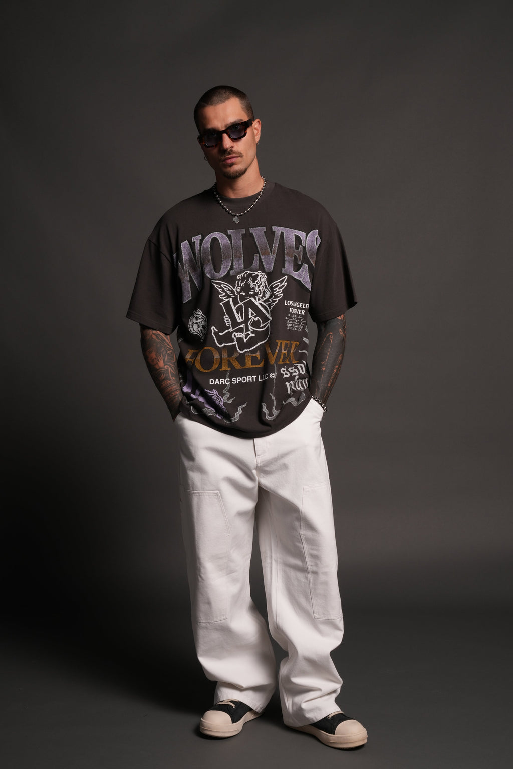 La Heritage Premium Oversized Tee in Wolf Gray — imagem 11