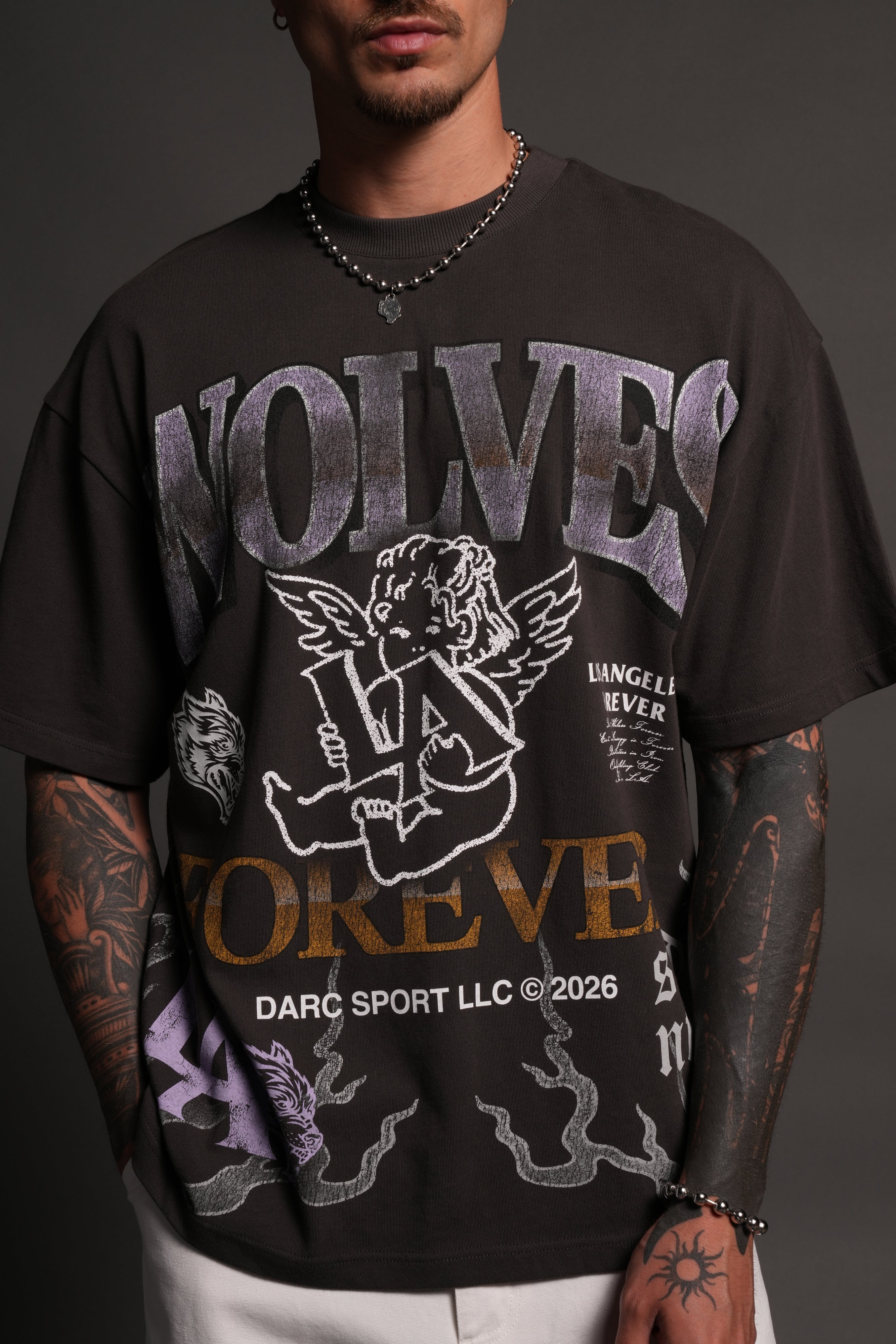 La Heritage Premium Oversized Tee in Wolf Gray — imagem 13