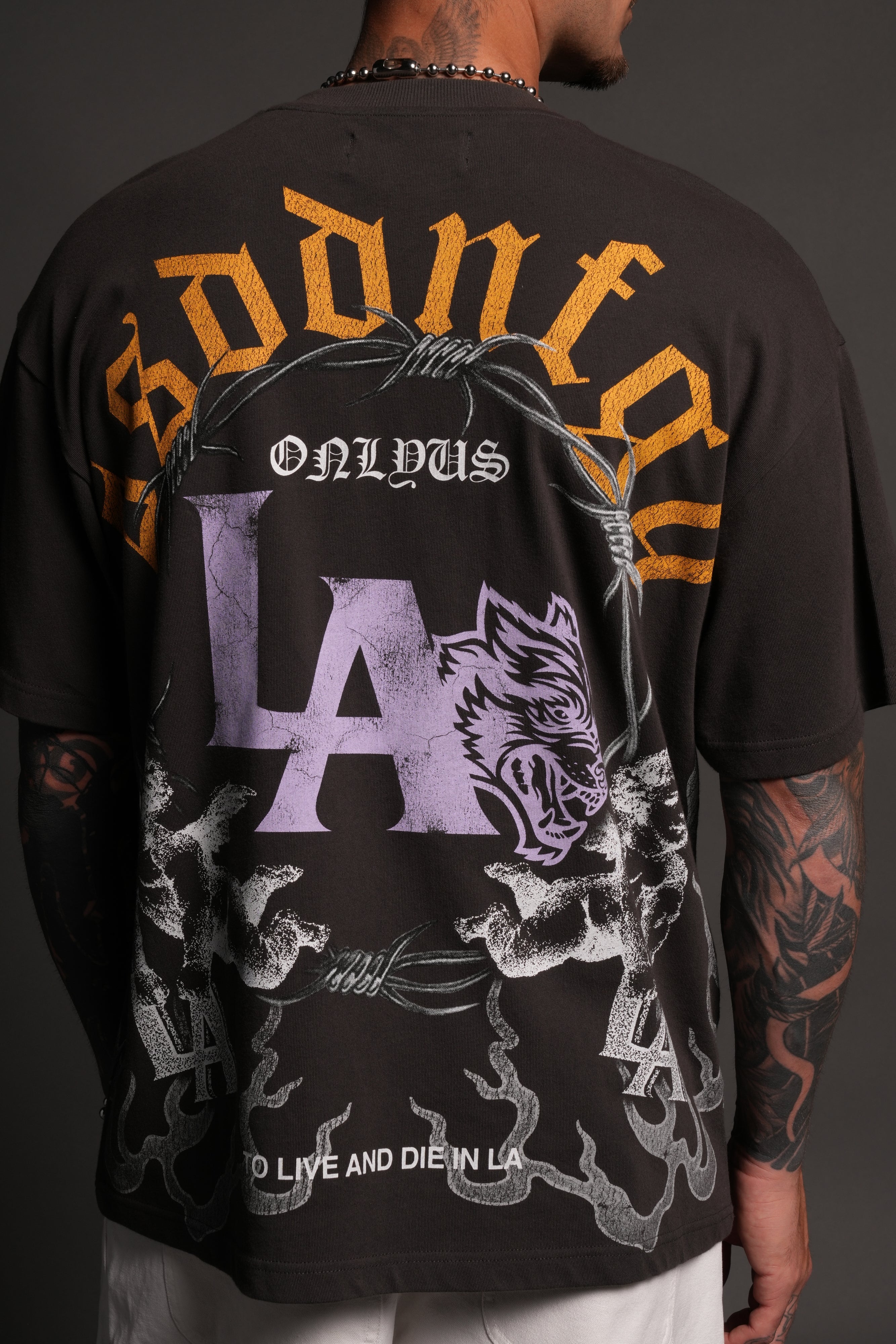 La Heritage Premium Oversized Tee in Wolf Gray — imagem 14