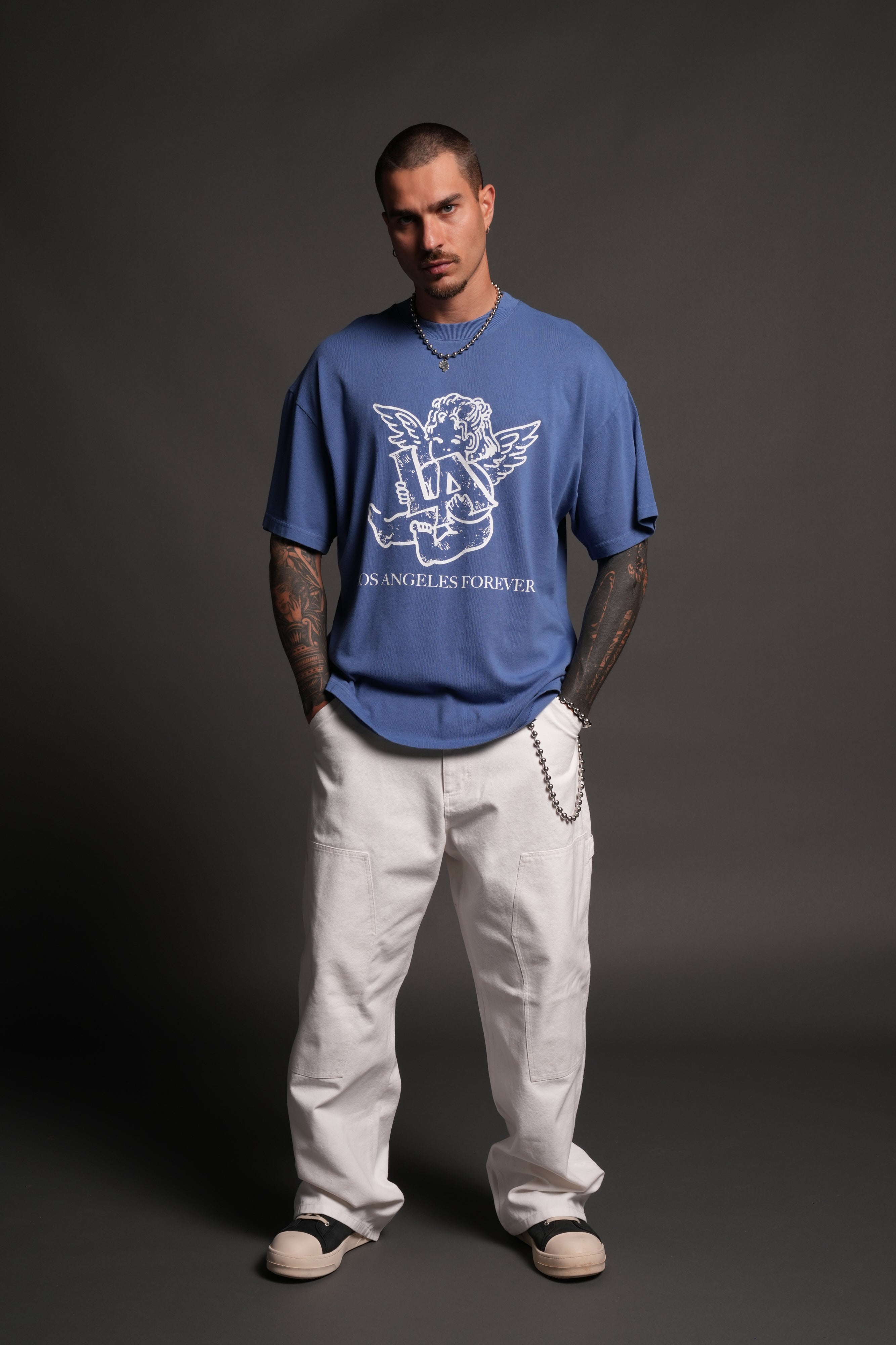 Los Cherub Premium Oversized Tee in La Blue — imagem 5
