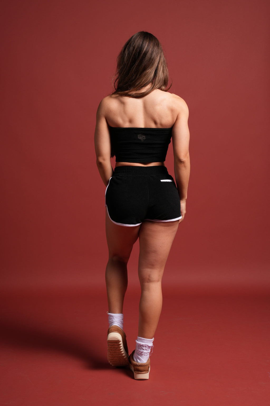 Dual Wolf Tia Track Shorts in Black - imagem 6