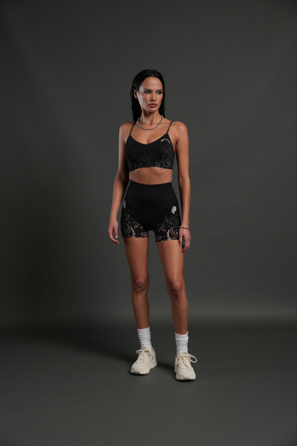 Faded Paisley "Maya" Soft Seamless Bra in Black — imagem 3