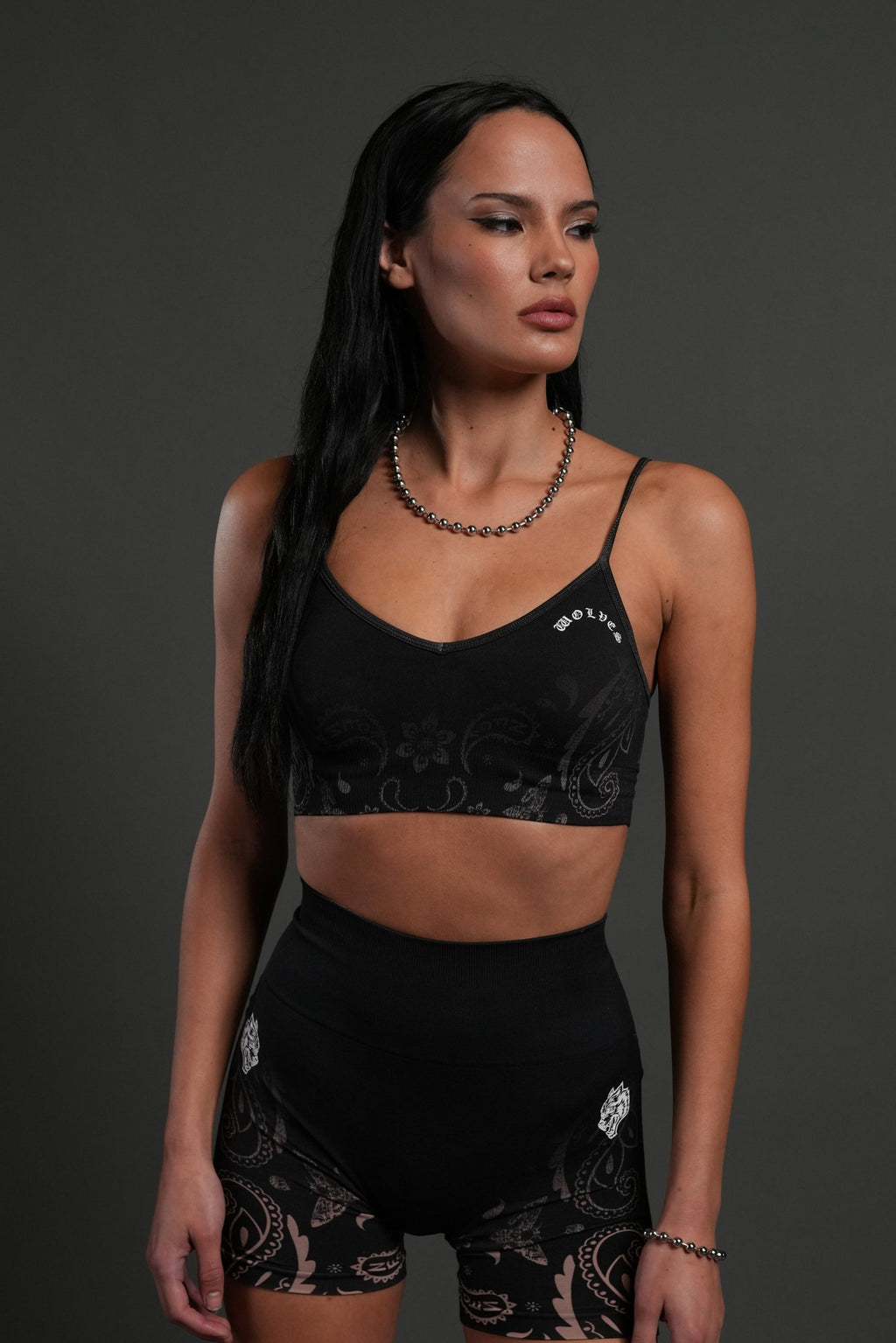 Faded Paisley "Maya" Soft Seamless Bra in Black — imagem 1