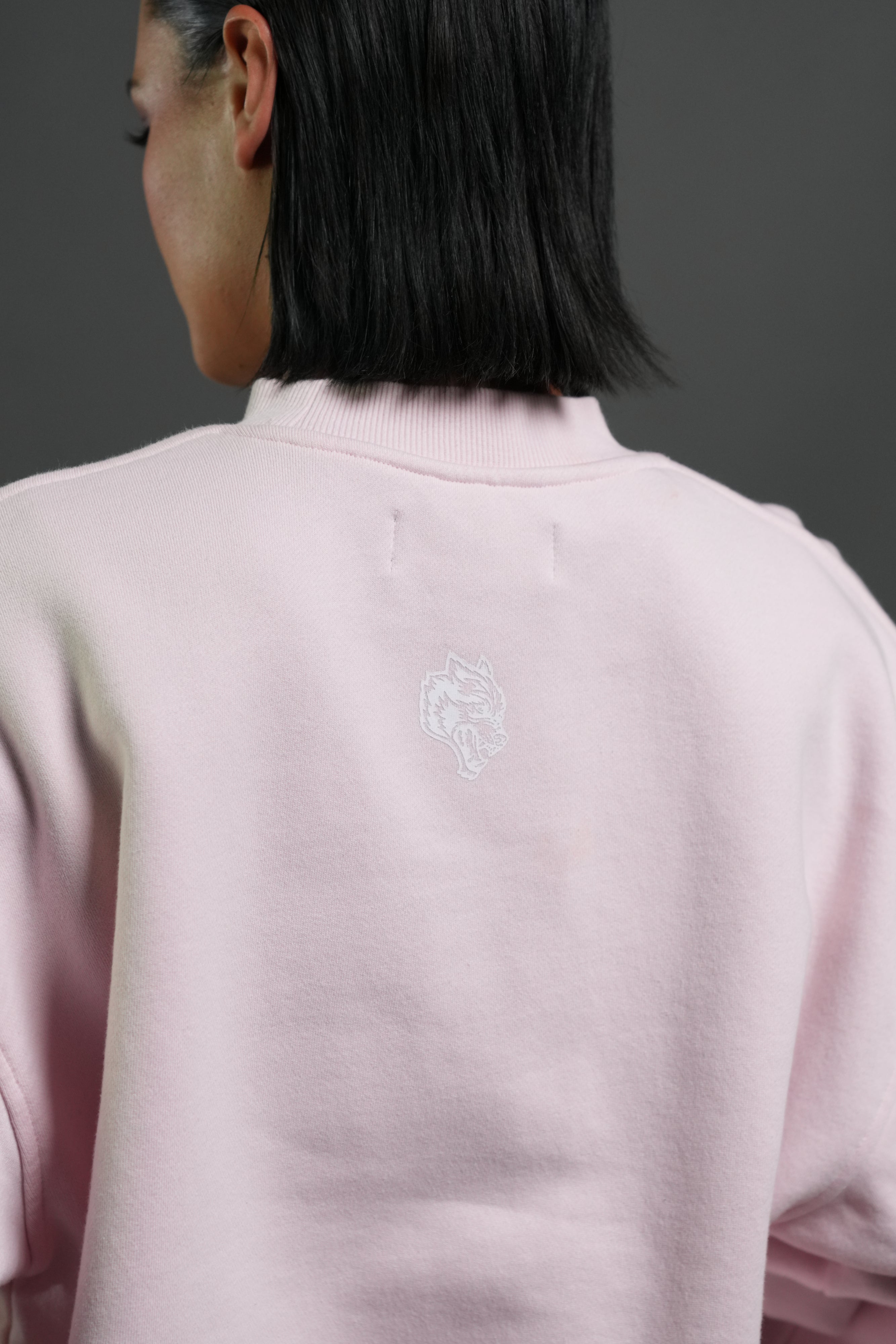 Pyramid Wolves Applique London Crewneck in Blush Pink — imagem 6