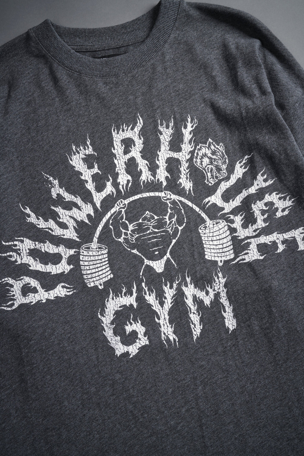 Iron Flame "Premium" Oversized Tee in Darc Heather Gray — imagem 6