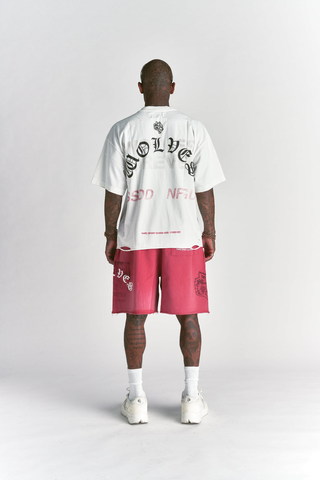 Ohana League Grunge Brock Sweat Short in Roman Red Drift Wash — imagem 10