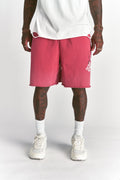 Ohana League Grunge Brock Sweat Short in Roman Red Drift Wash — imagem principal