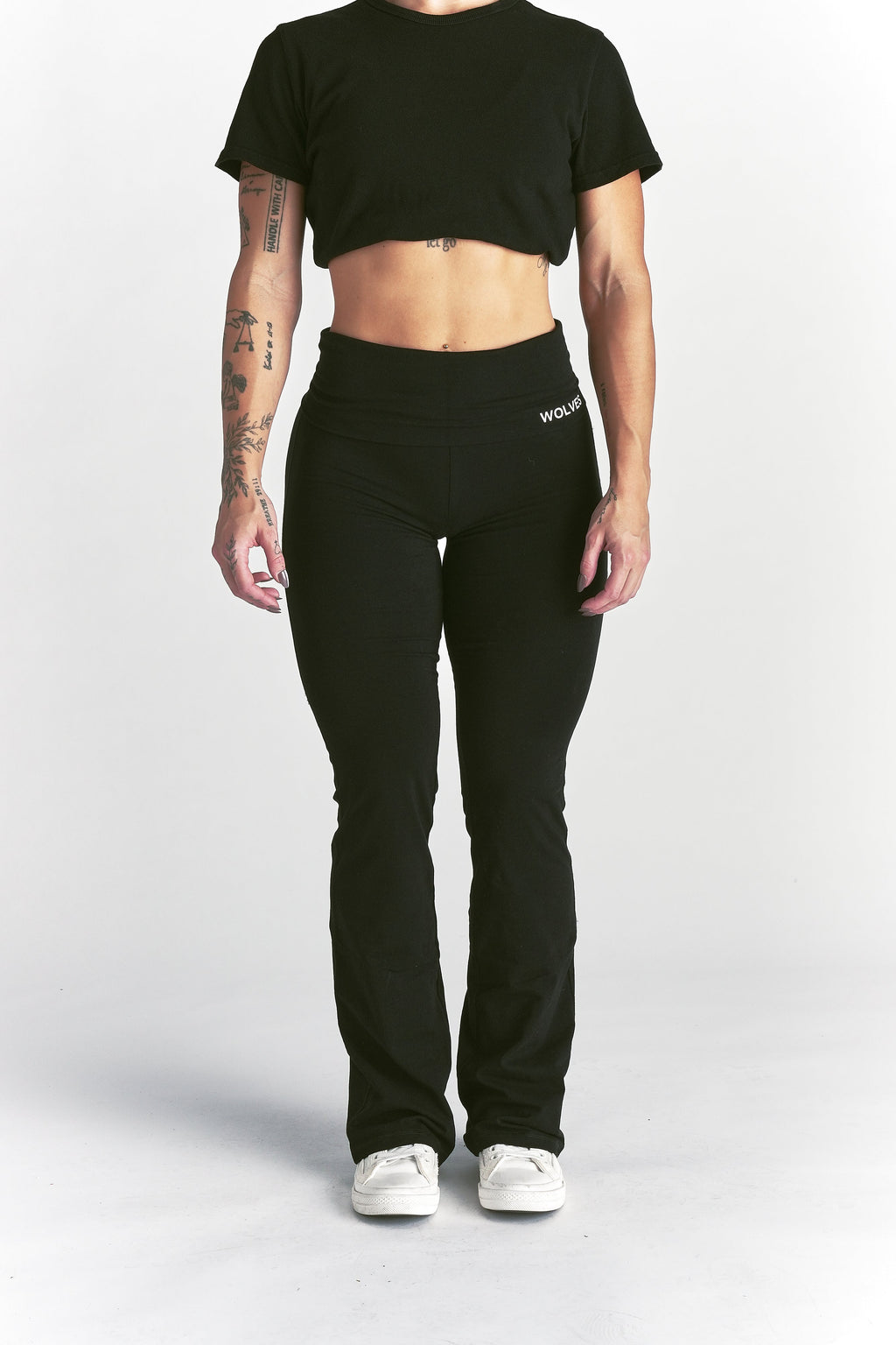 Forever Mark "Romy" Foldover Pants in Black — imagem 9