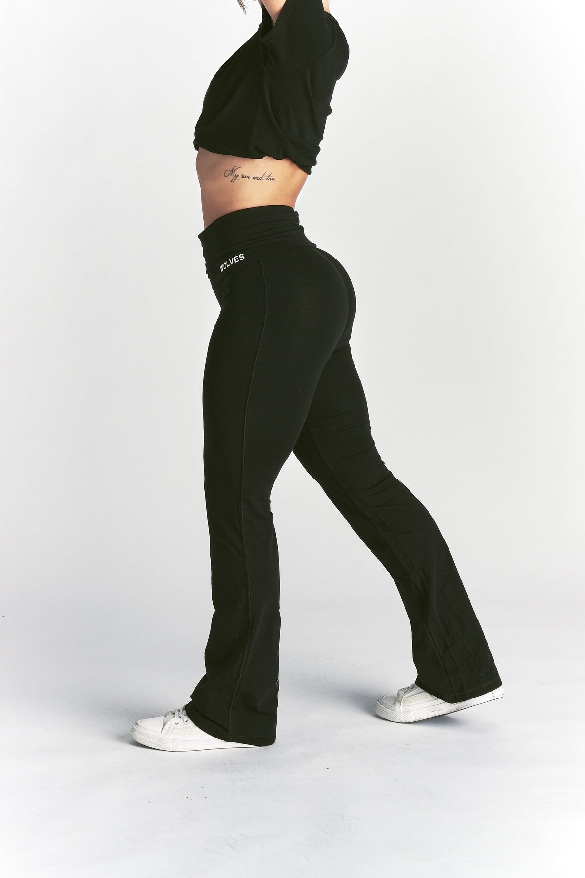 Forever Mark "Romy" Foldover Pants in Black — imagem 11