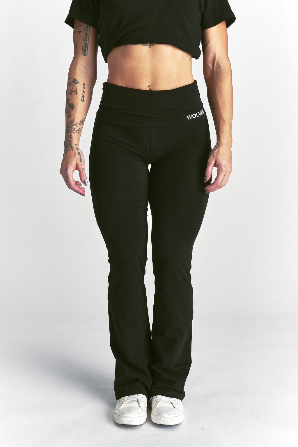 Forever Mark "Romy" Foldover Pants in Black — imagem principal