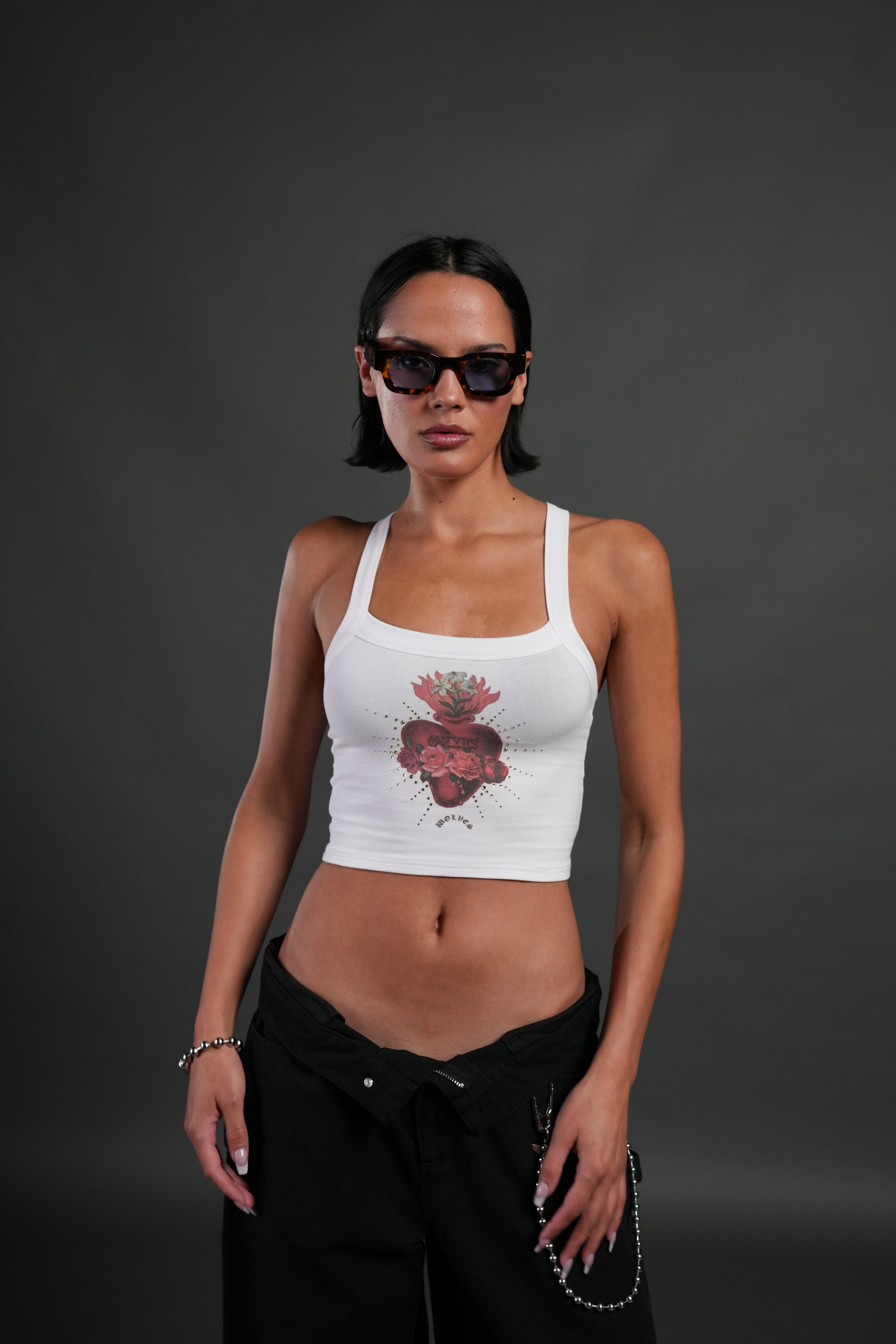Heart Oath "Ella" Tank in White — imagem 5