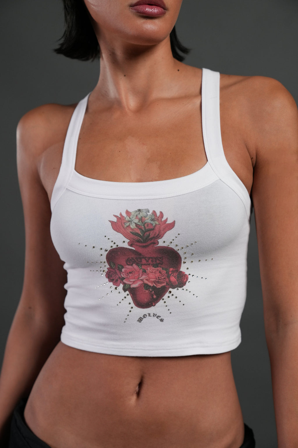 Heart Oath "Ella" Tank in White — imagem 3