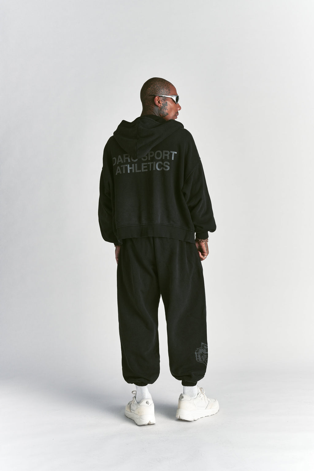 Darc Sport Athletics "Darco" Double Zip Hoodie in Black Sun Fade/Black — imagem 5