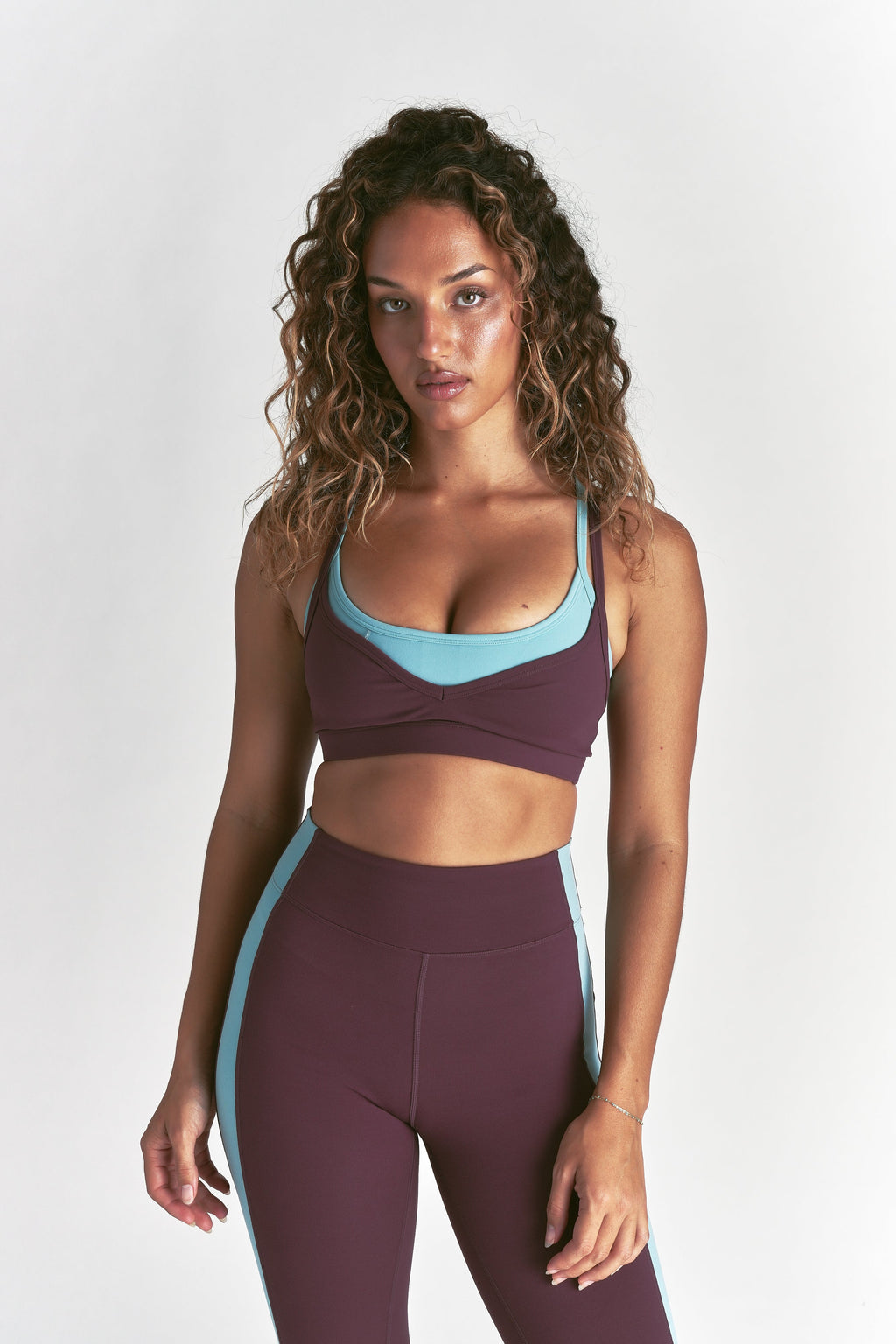 Wolf "Juliette" Energy Double Bra in Fig/Dusty Turquoise — imagem principal