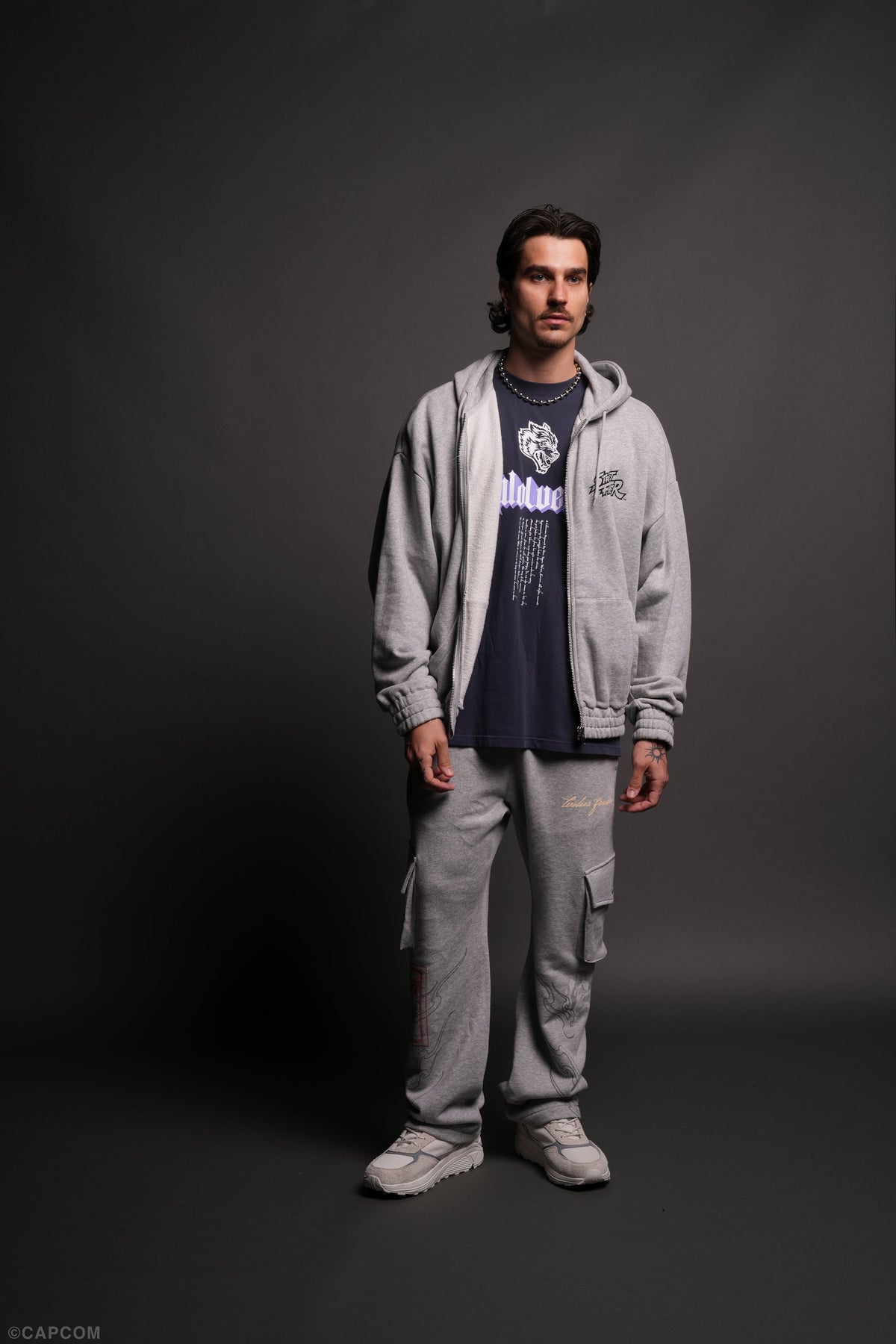Final Boss "Chambers" Zip Hoodie in Light Athletic Gray - imagem 5