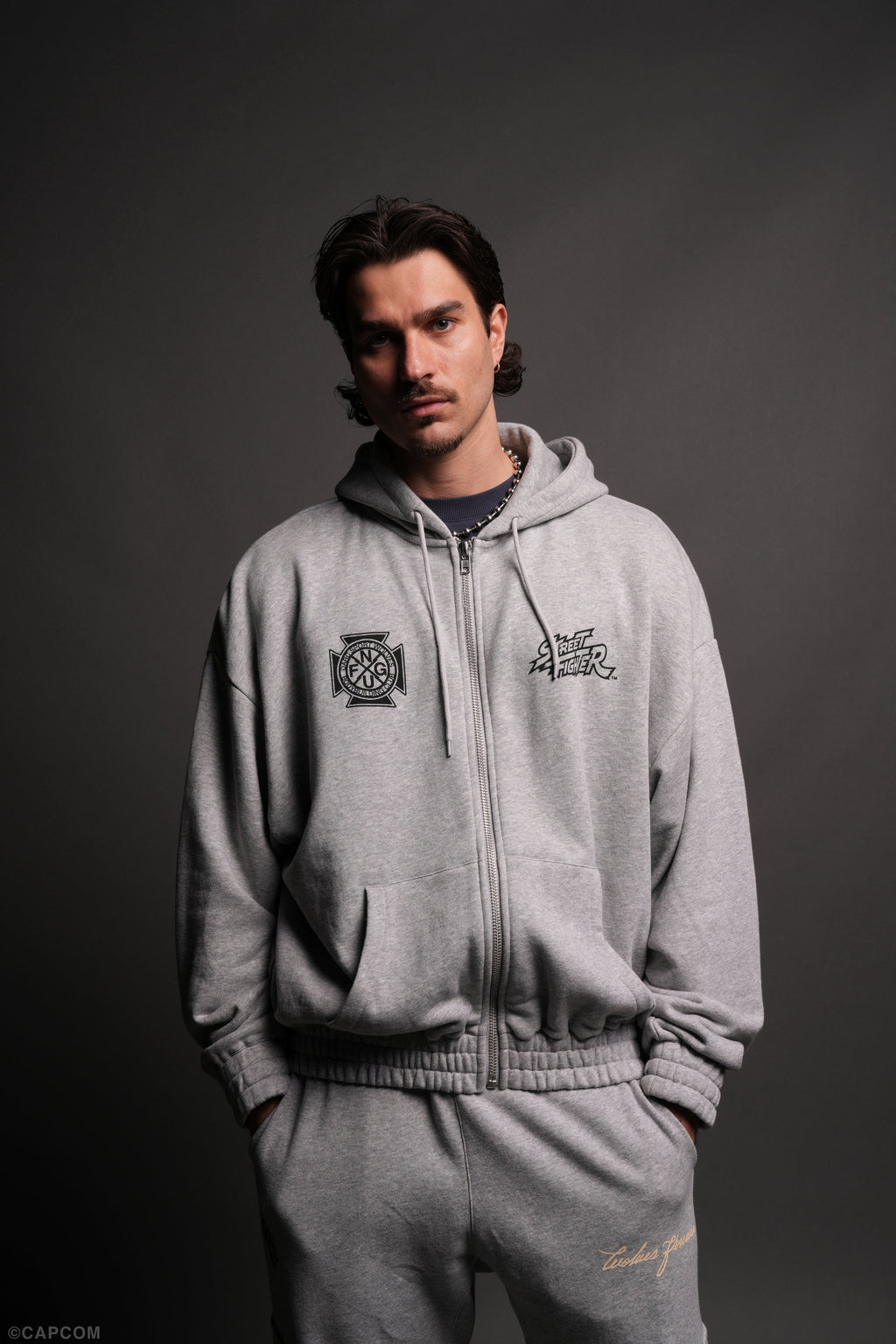 Final Boss "Chambers" Zip Hoodie in Light Athletic Gray - imagem 2