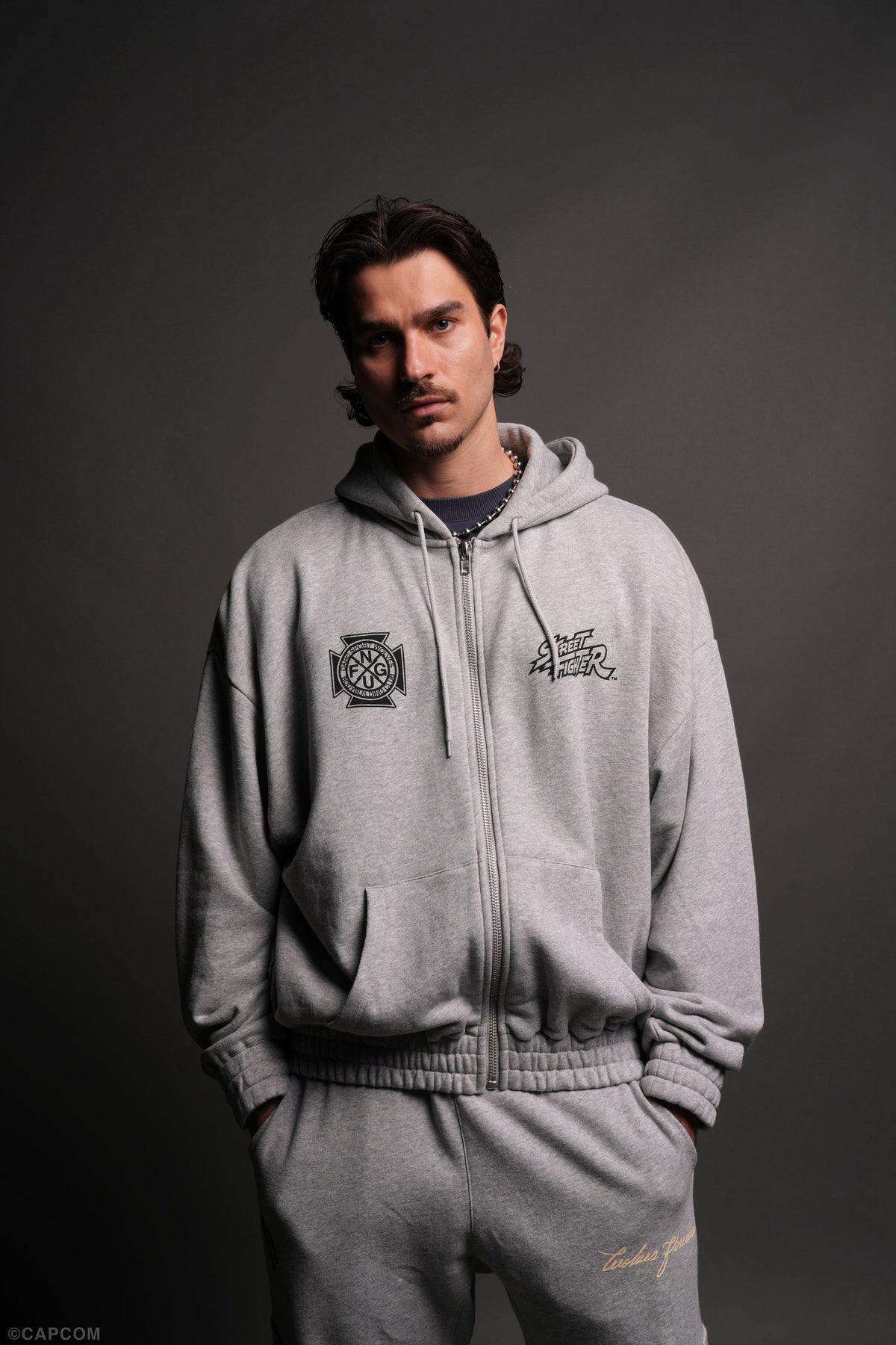 Final Boss "Chambers" Zip Hoodie in Light Athletic Gray - imagem 2