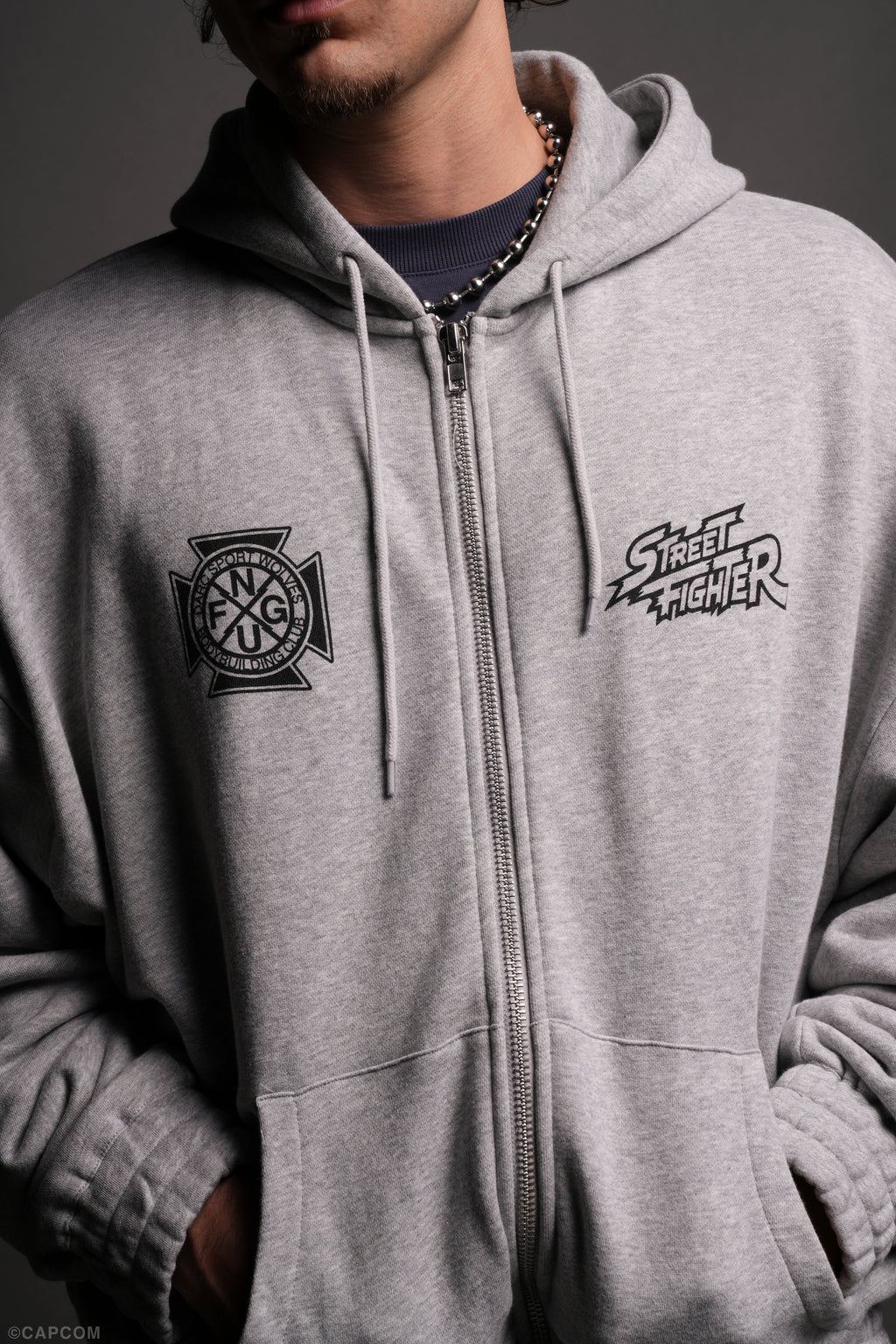 Final Boss "Chambers" Zip Hoodie in Light Athletic Gray - imagem 6