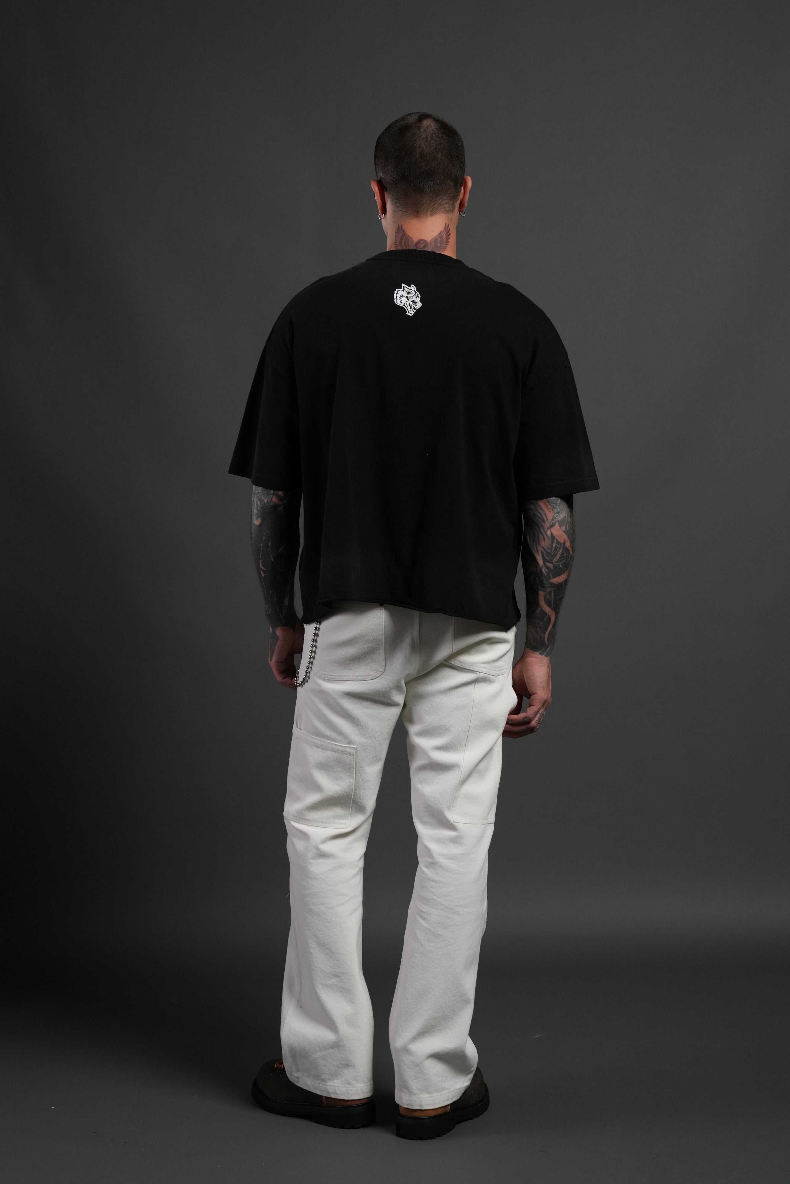 Hell is Real Distressed Grunge "Box Cut" Tee V2 in Black Drift Wash — imagem 6